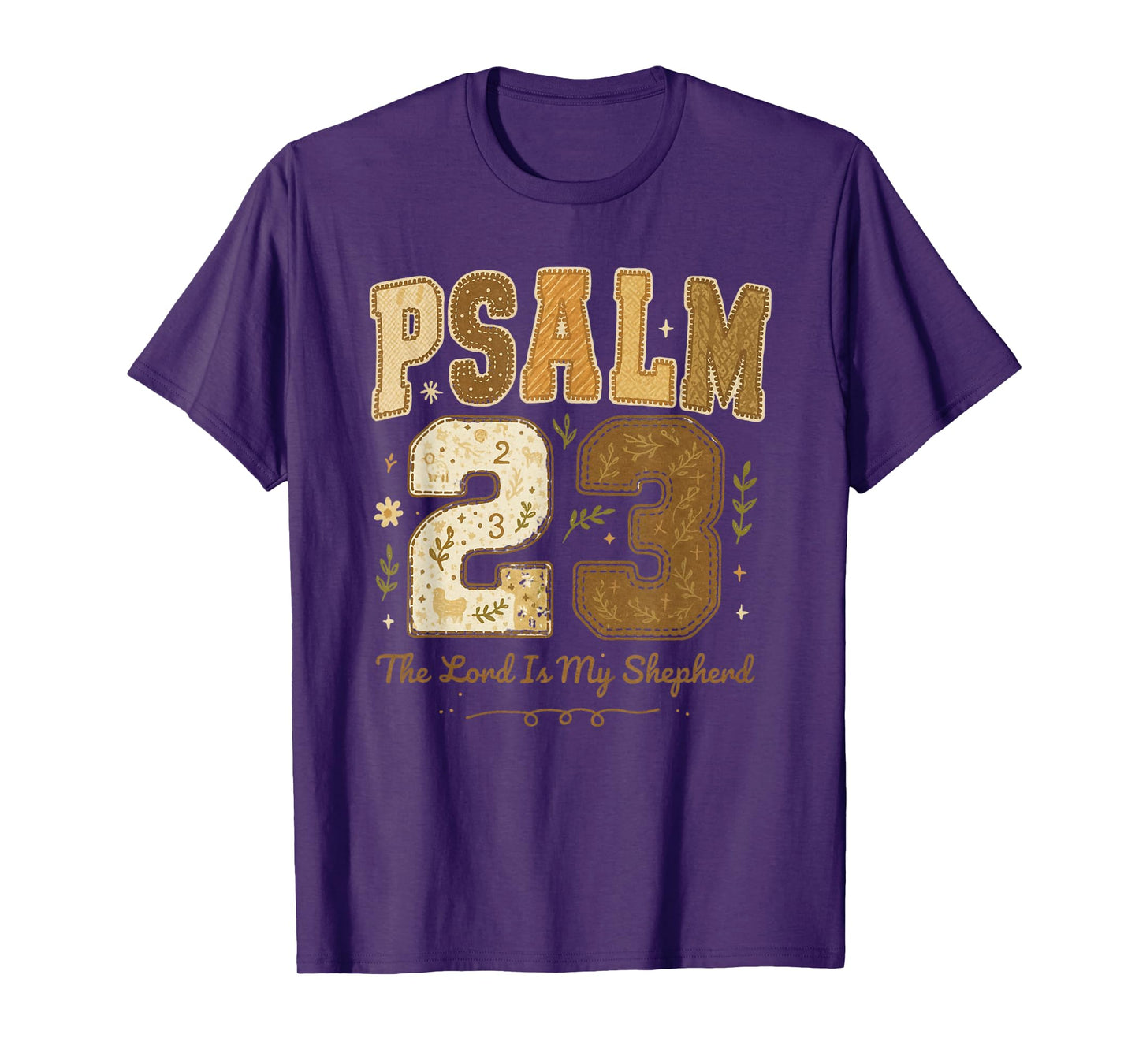 Psalm 23 The Lord is My Shepherd Stitched Vintage Christian T-Shirt
