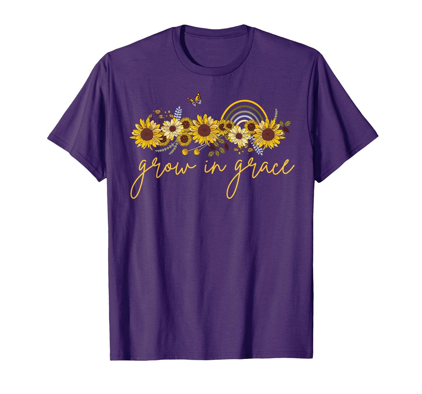 grow in grace sunflower Christian womens graphic tees T-Shirt