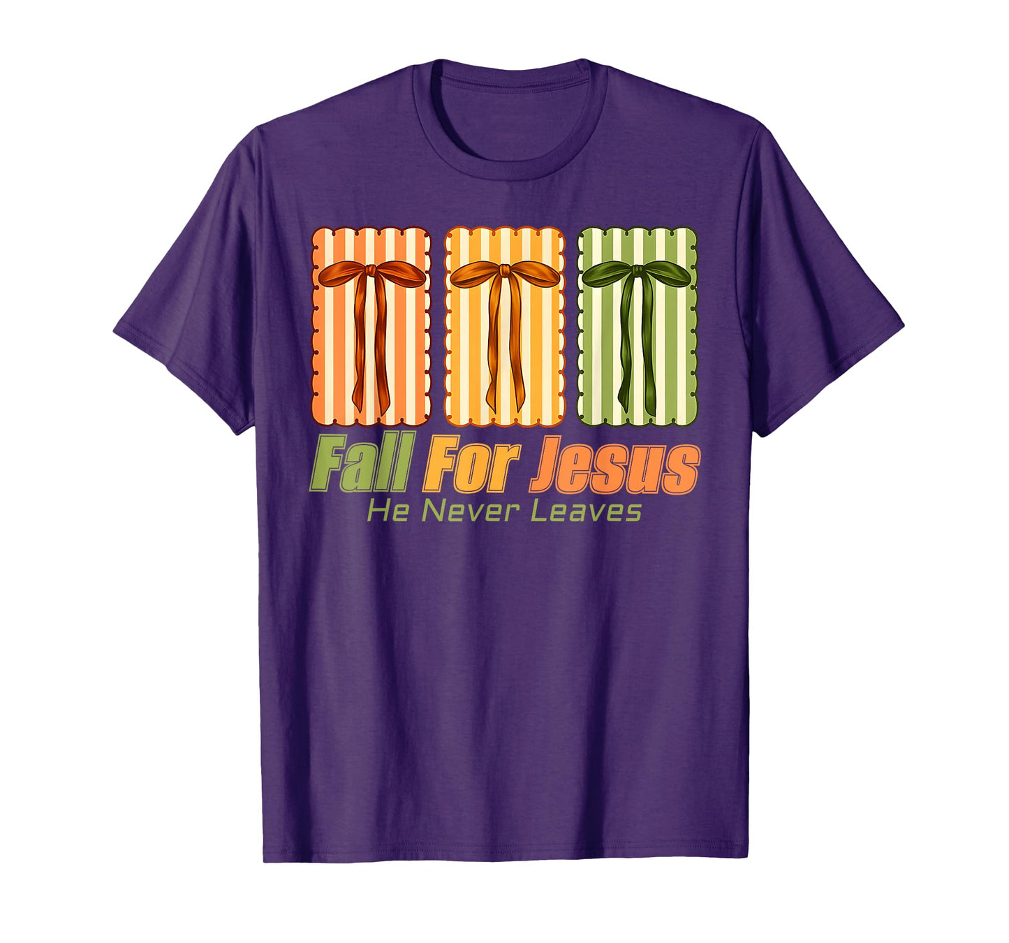 Fall for Jesus Retro Ribbon Christian Fall Girly Autumn T-Shirt