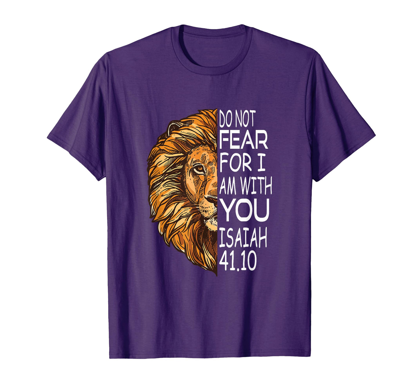 Christian Religious Bible Verse Sayings Lion Fear Scripture T-Shirt