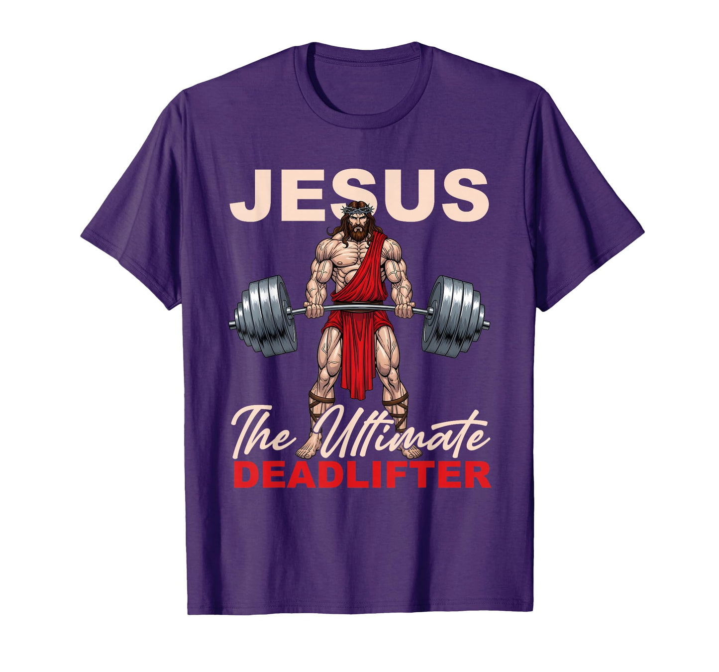 Vintage Jesus The Ultimate Deadlifter Funny Gym Bodybuliding T-Shirt