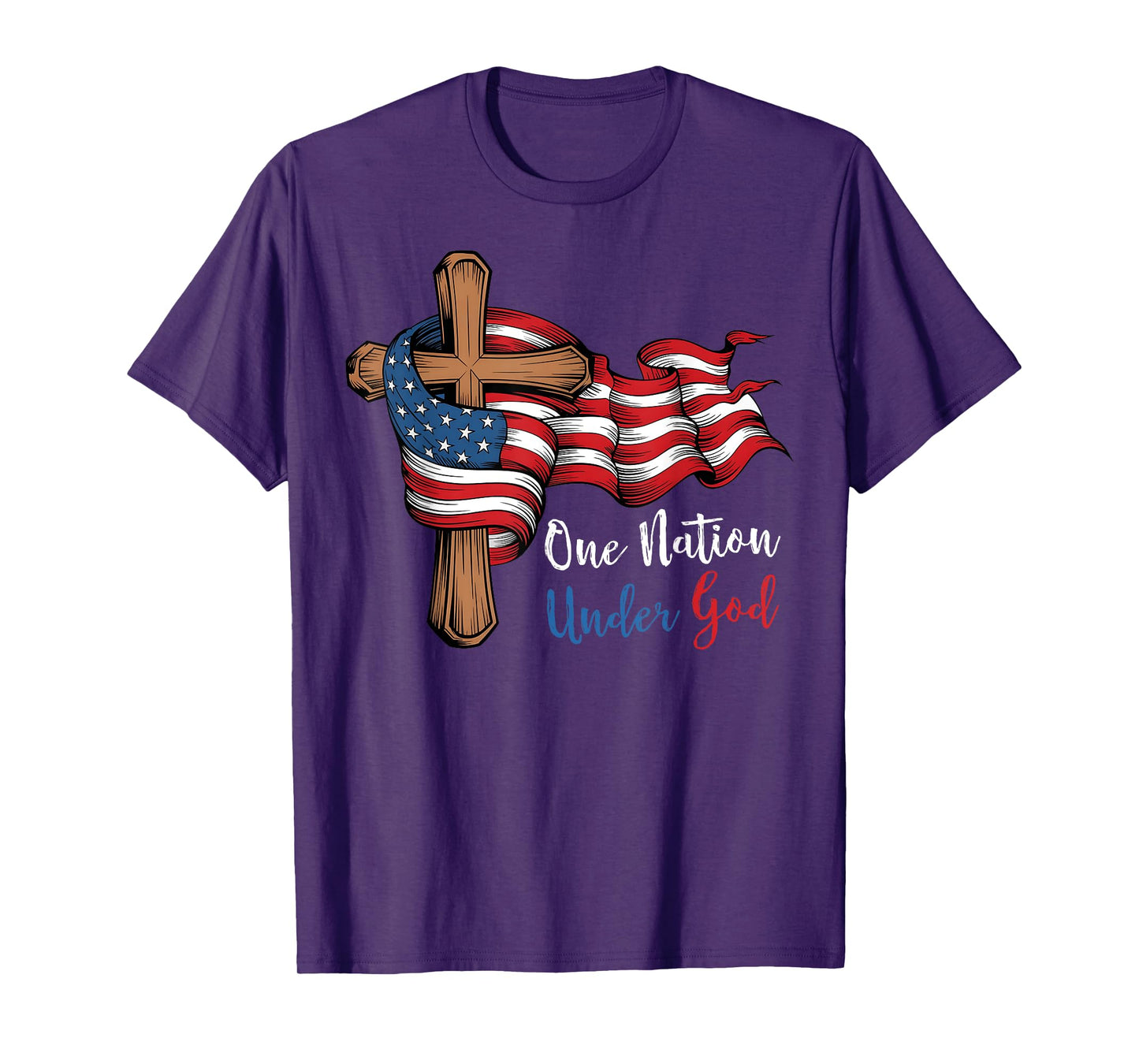 4th Of July One Nation Under God USA Flag Patriotic T-Shirt