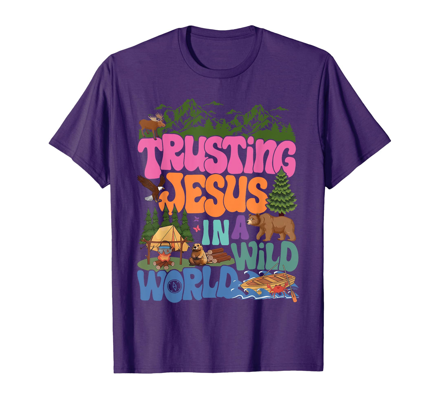 Groovy Trusting Jesus In A Wild World VBS 2025 True North T-Shirt