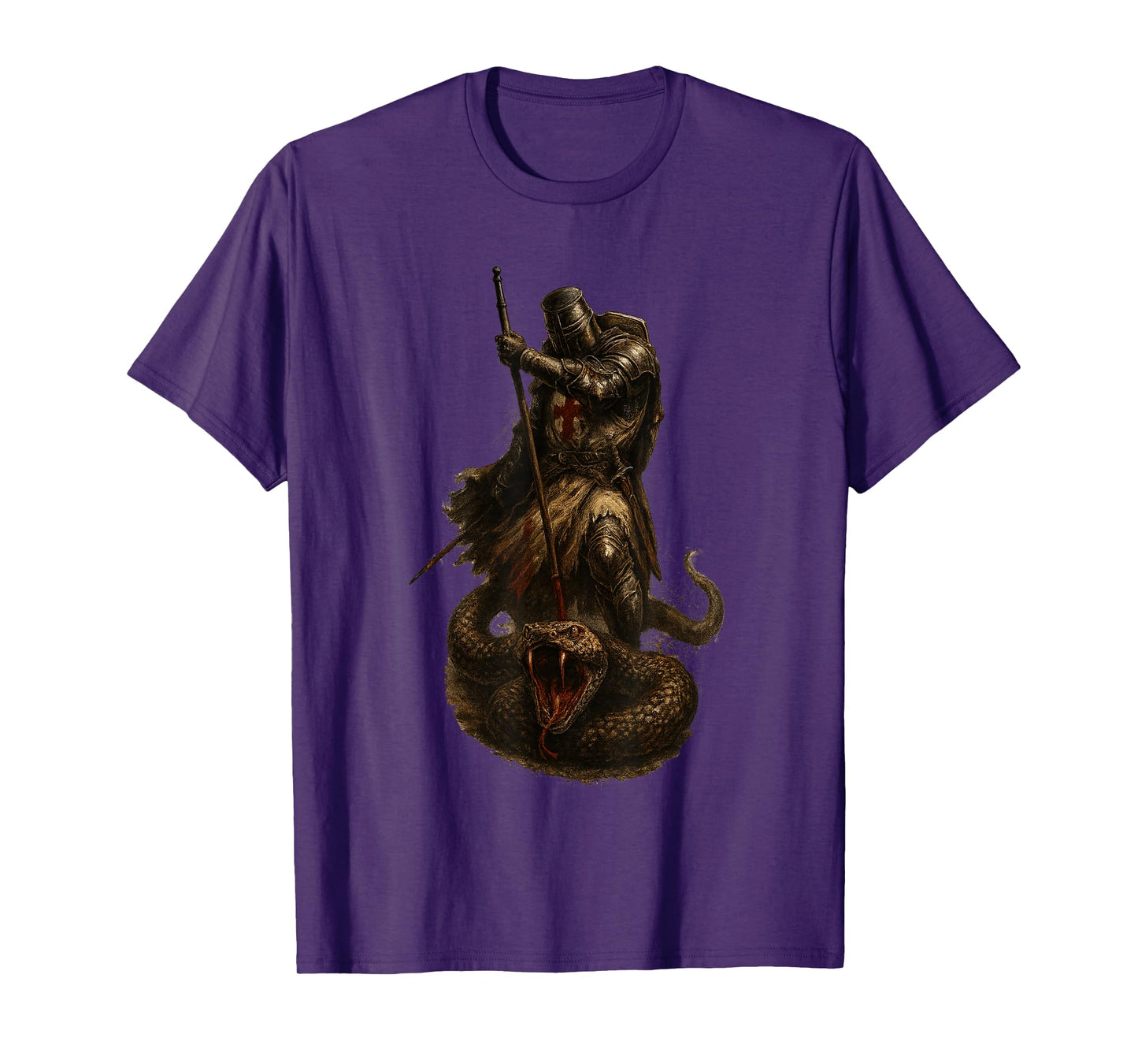 Catholic Templar Knight Defeats The Snake T-Shirt