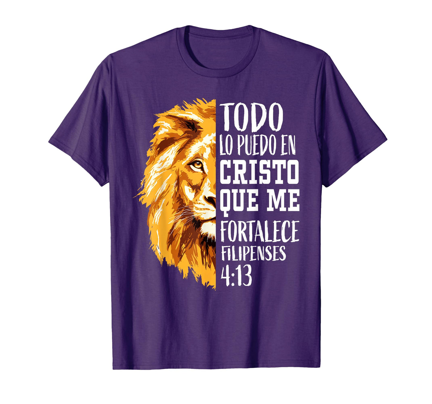 Christian Gifts Spanish Filipenses 4:13 Philippians Lion Men T-Shirt