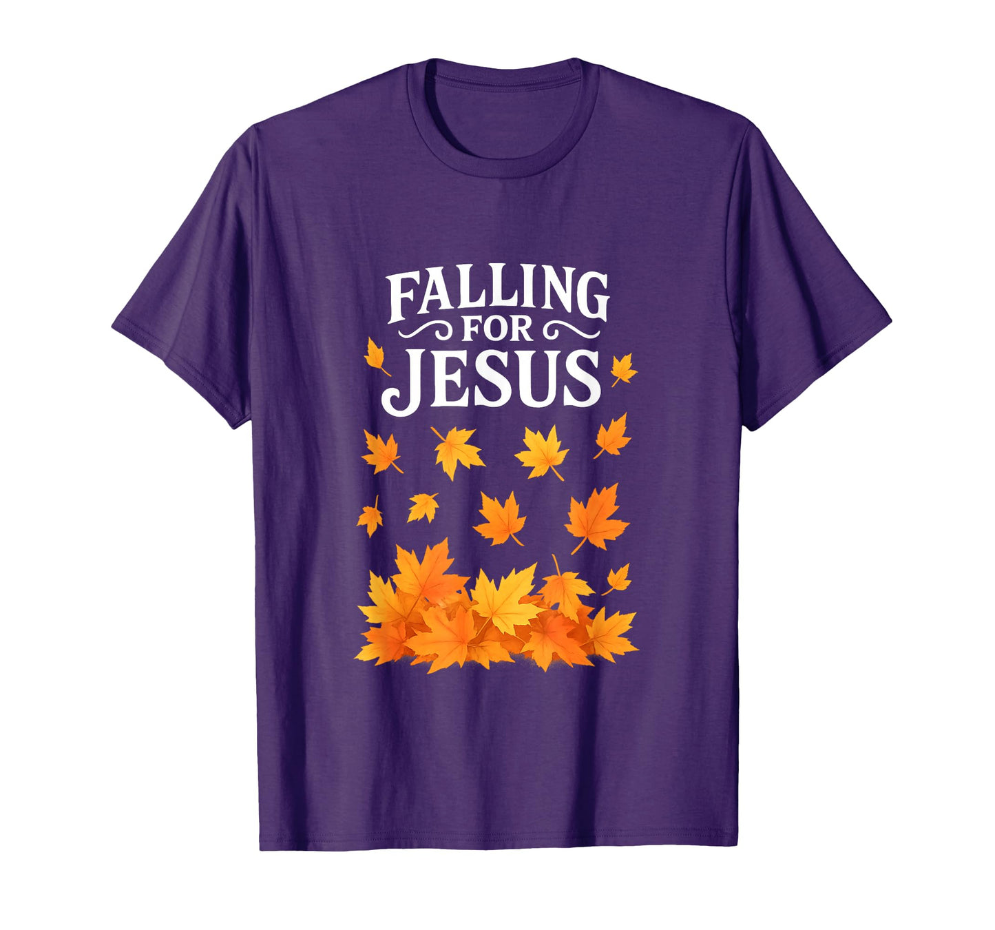 Falling for Jesus Christian Faith Autumn Leaves Thanksgiving T-Shirt