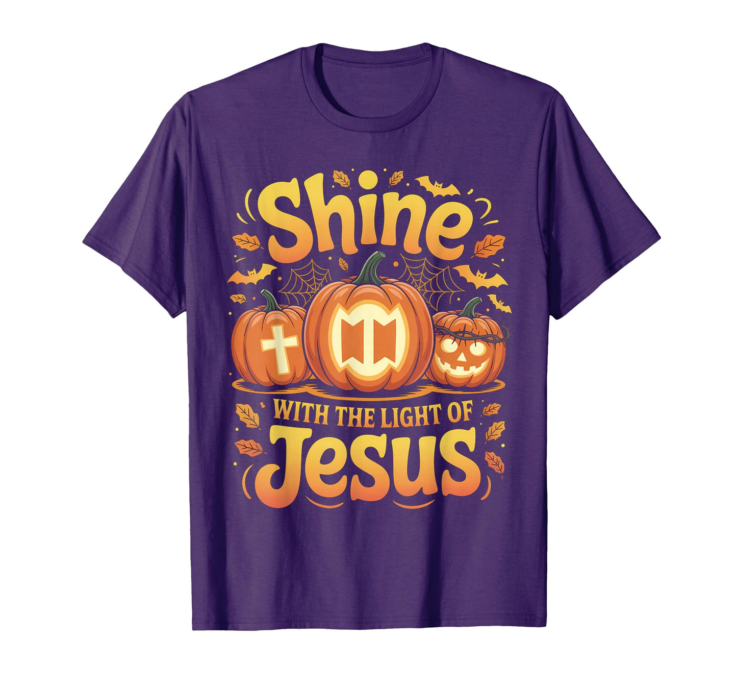 Shine with The Light of Jesus Christian Halloween Fall Cute T-Shirt