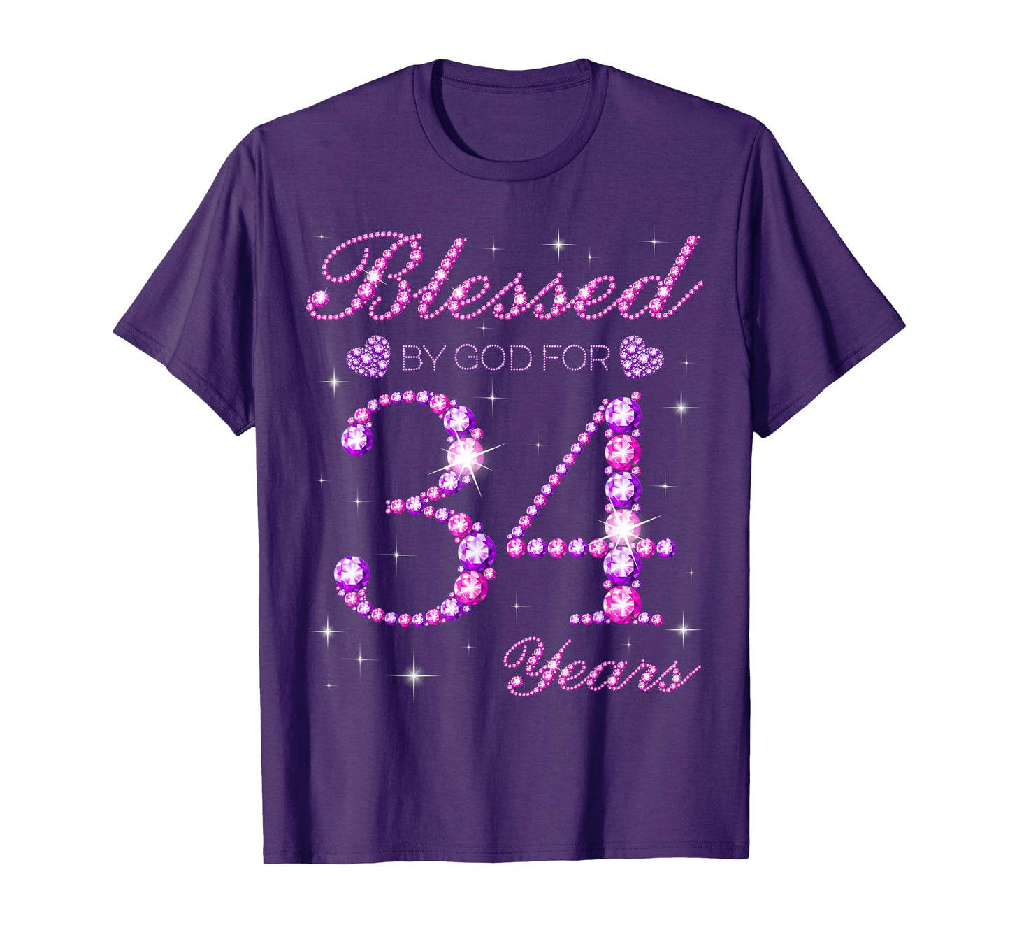 Blessed by God for 34 Years Old 34th Birthday Party T-Shirt