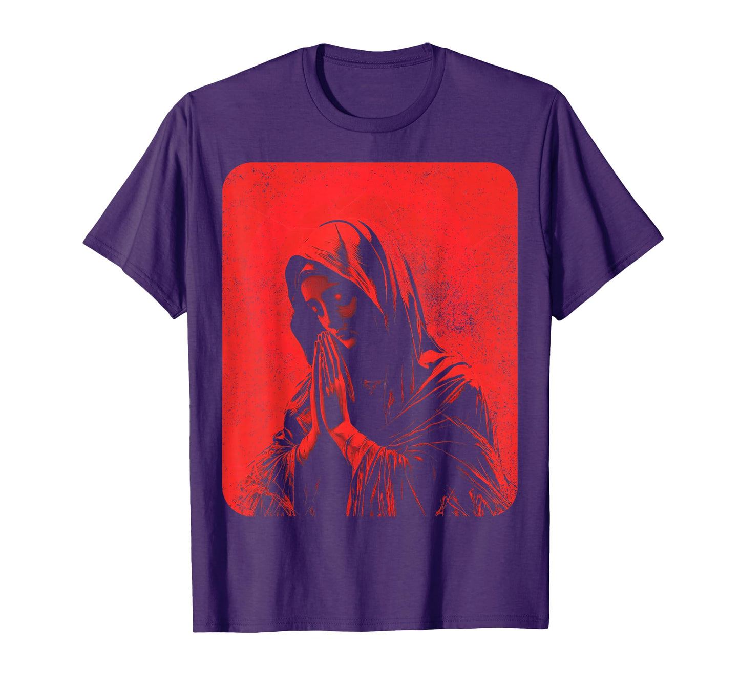 The Virgin Mary Modern Christian Graphic Red T-Shirt