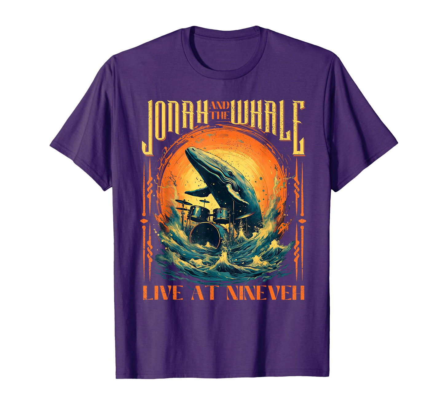 Christian Gift for Men Jonah Whale Funny Rock Band Vintage T-Shirt