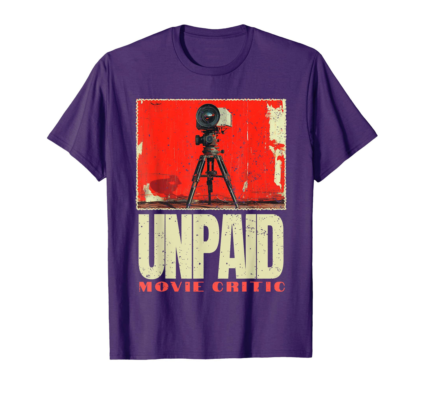 Unpaid Movie Critic Film, Vintage Cinema Motion Picture Fan T-Shirt
