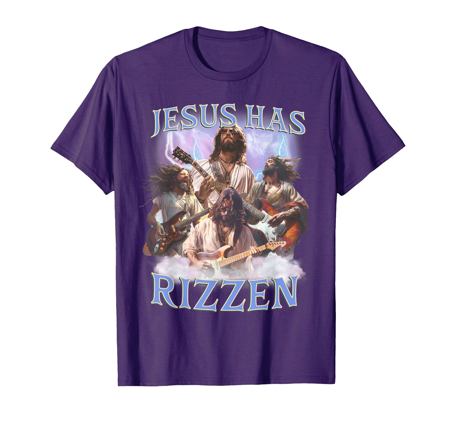 Punk Rock Funny Jesus Has Rizzen Retro Christian Easter T-Shirt