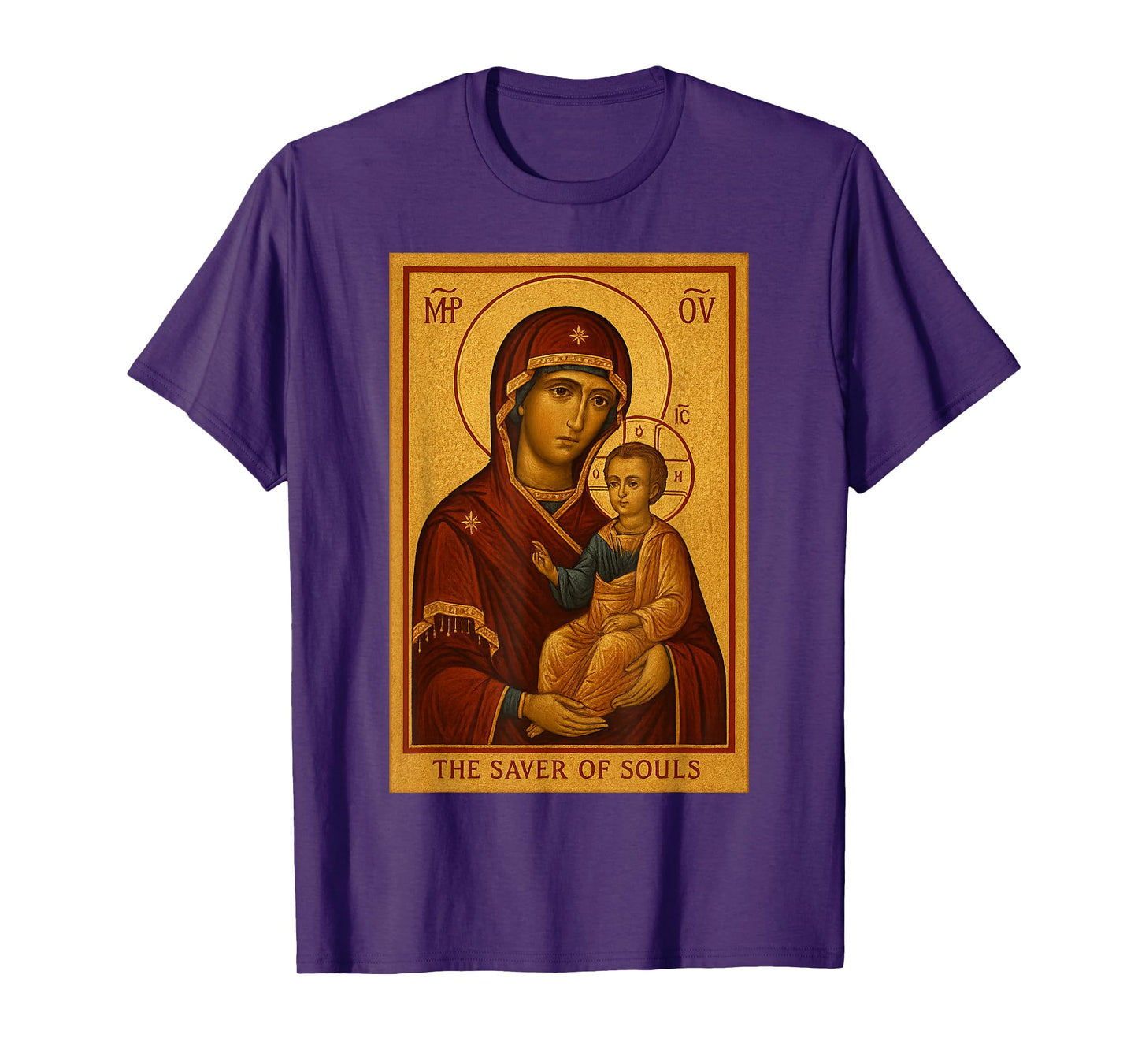 Orthodox Theotokos Icon of the The Saver of Souls T-Shirt