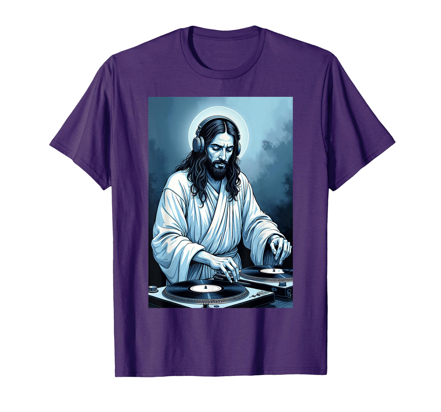 Graffiti-style Jesus DJ spinning Berlin techno beats T-Shirt