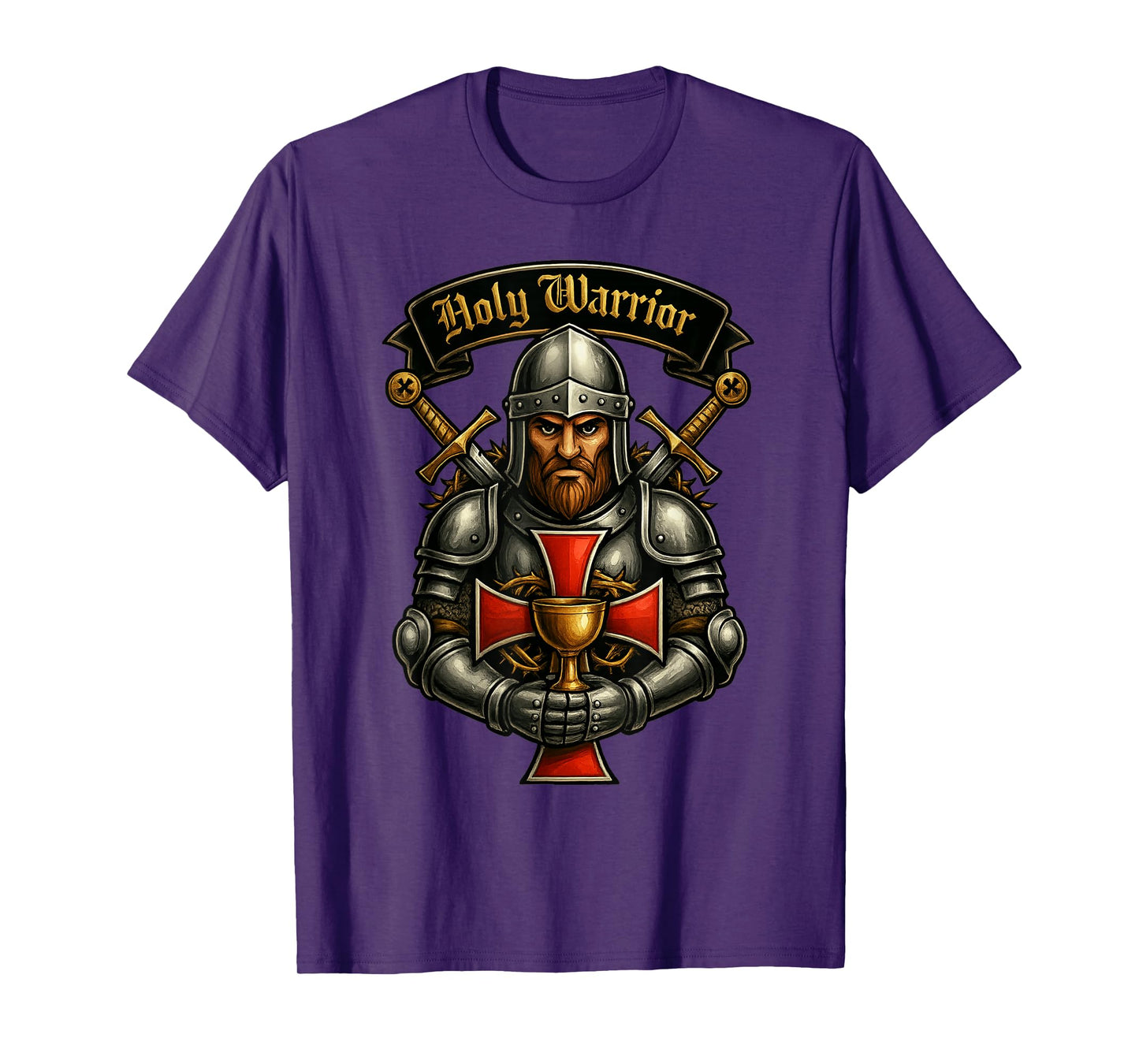 Holy Warrior - Catholic Templar Knight Crusader T-Shirt