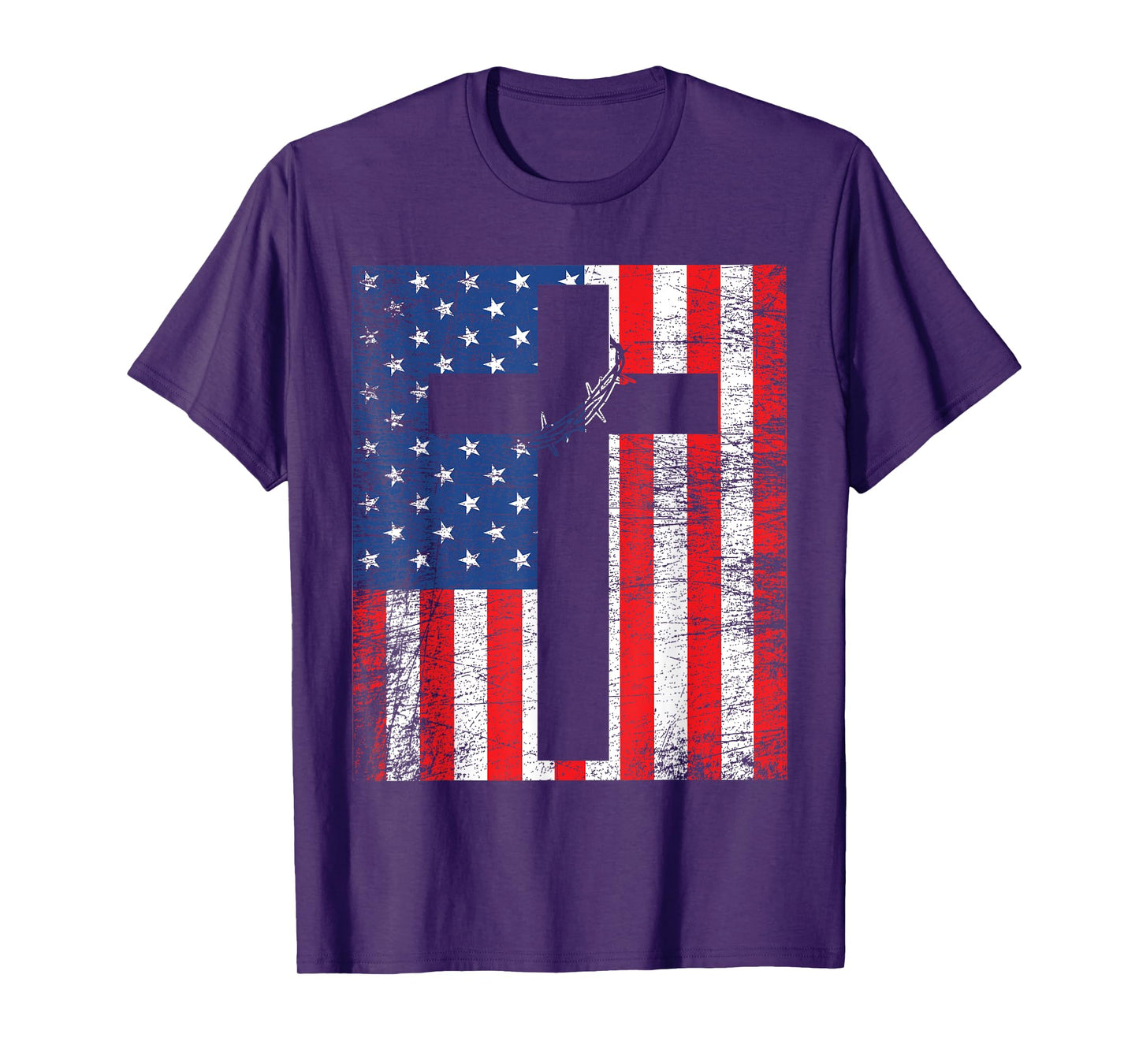 American Flag Jesus Stripes Patriotic Christian T-Shirt Women Men T-Shirt
