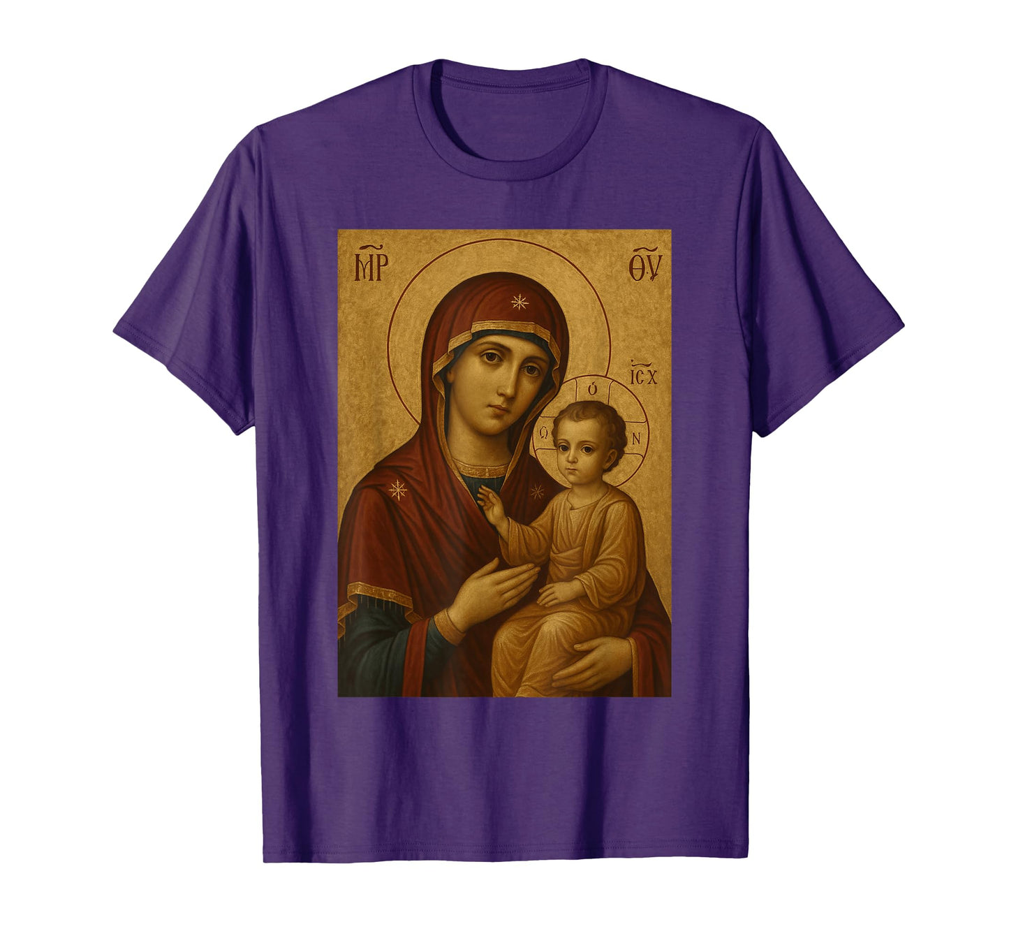 Icon of The Theotokos with Baby Jesus T-Shirt