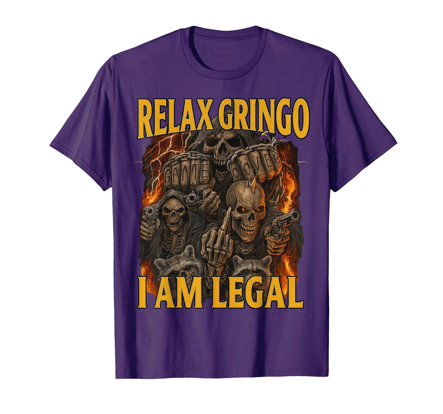 Relax Gringo Funny Skeleton Bootleg Funny 90s Memes T-Shirt