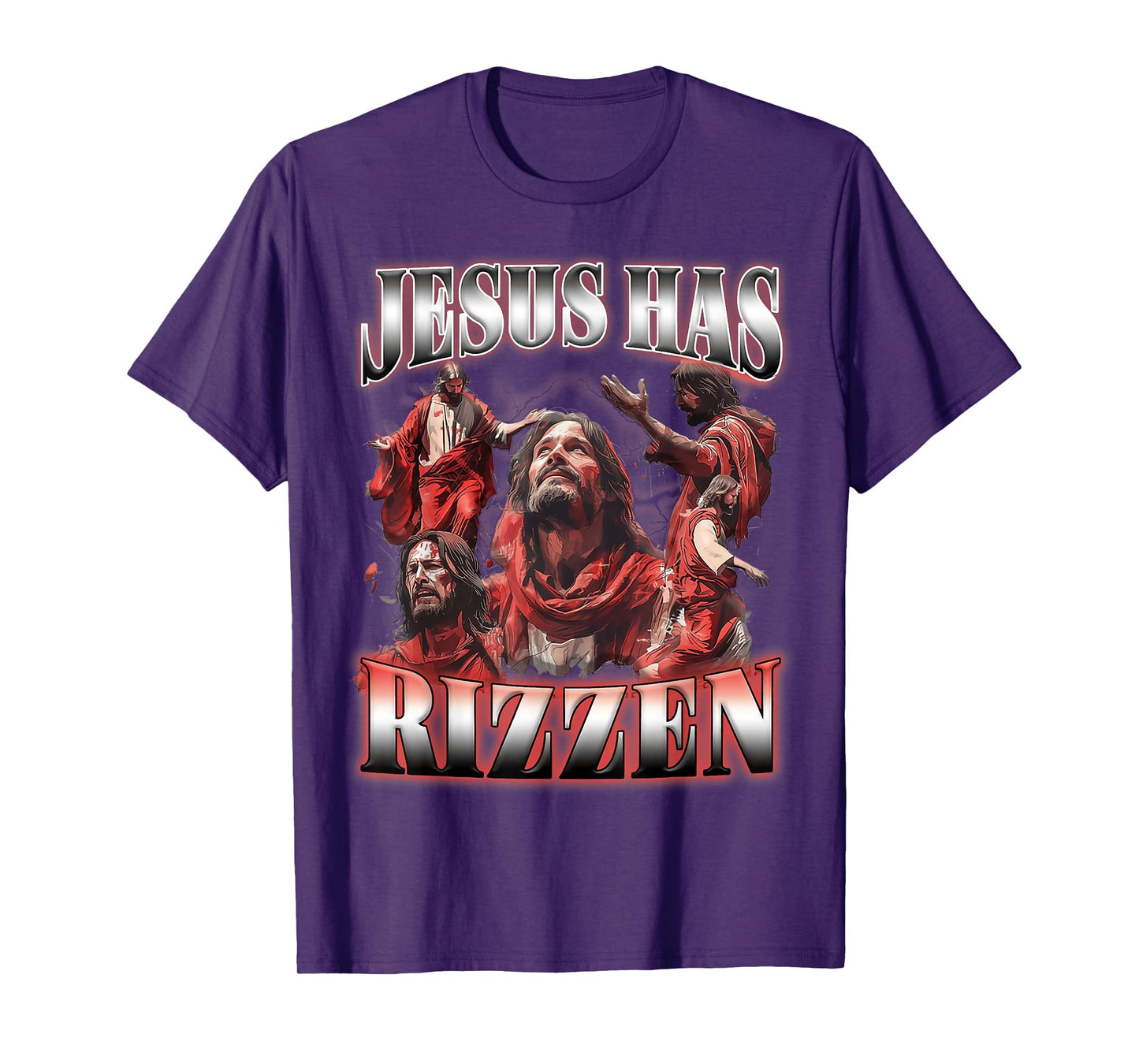 Jesus Has Rizzen Christian Faith Spiritual Humor Matching T-Shirt
