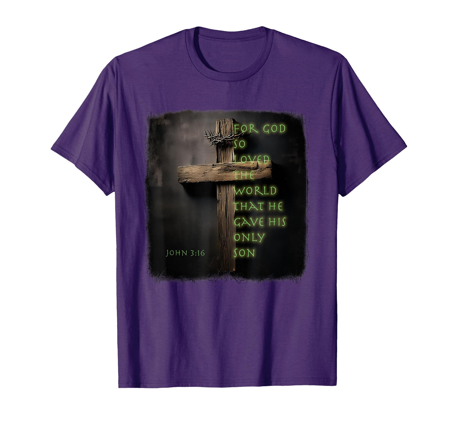 Christian Cross Bible John 3:16 Reflection 09R9KH T-Shirt