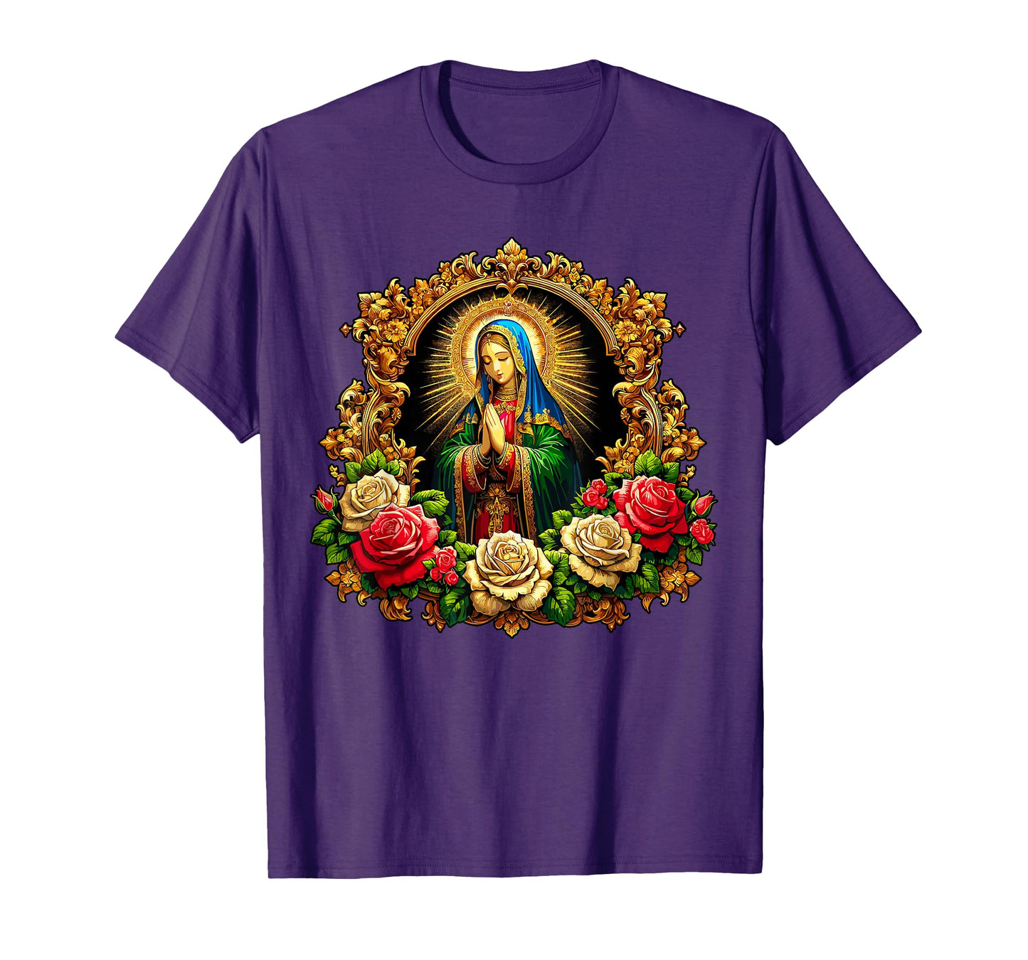 Virgen De Guadalupe Sant Mary Christian Religious T-Shirt