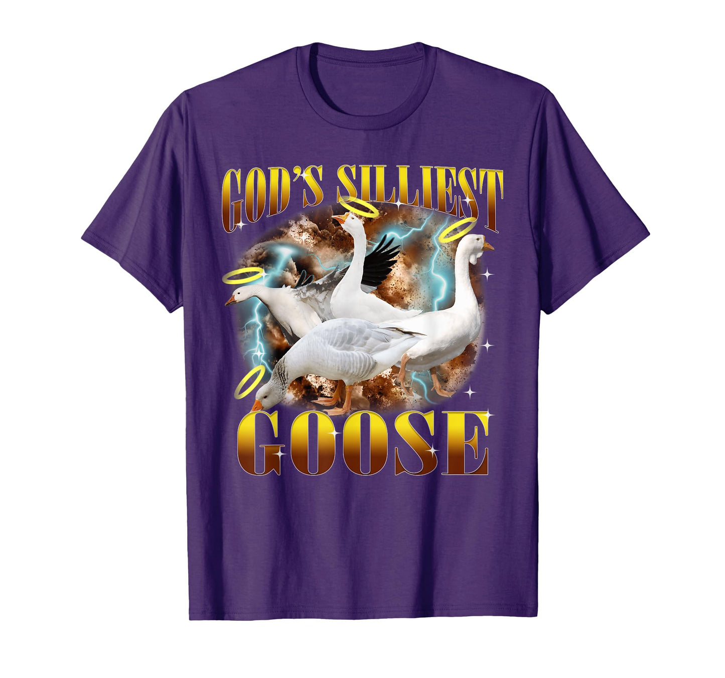 Vintage God's Silliest Goose Funny Silly Goose Pun Bootleg T-Shirt