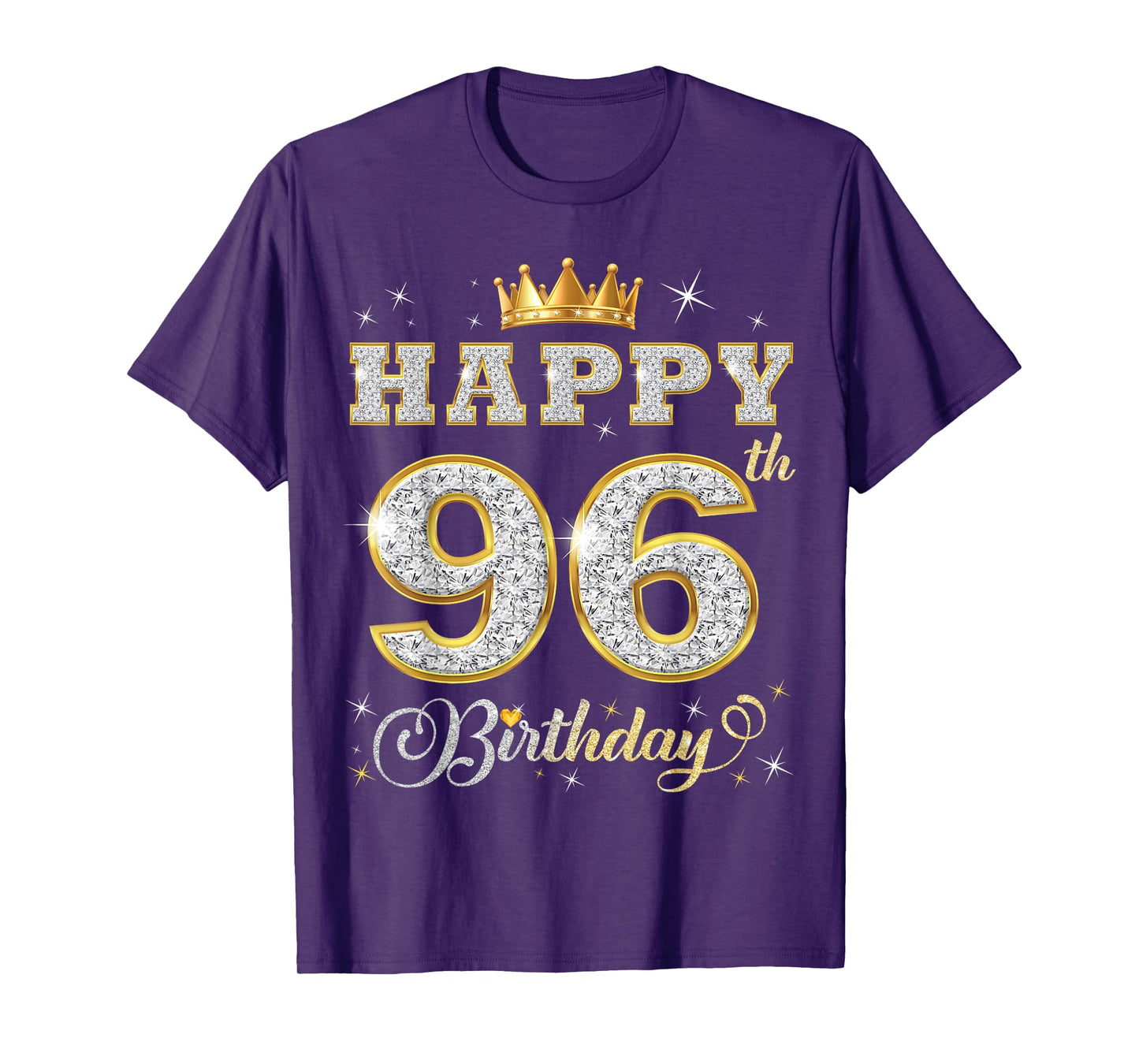 Happy 96th Birthday 96 Years Old Women Men Birthday Party T-Shirt