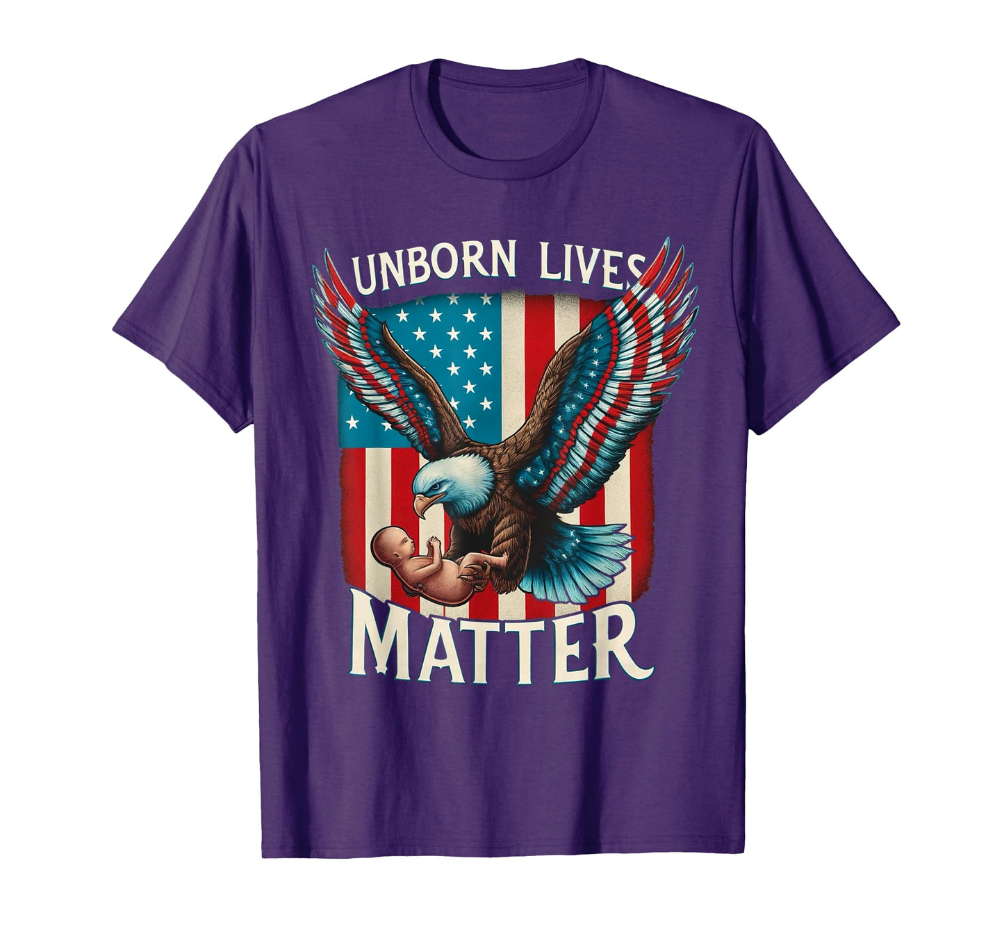 Patriotic American Unborn Lives Matter Pro-Life Catholic T-Shirt for Women Men