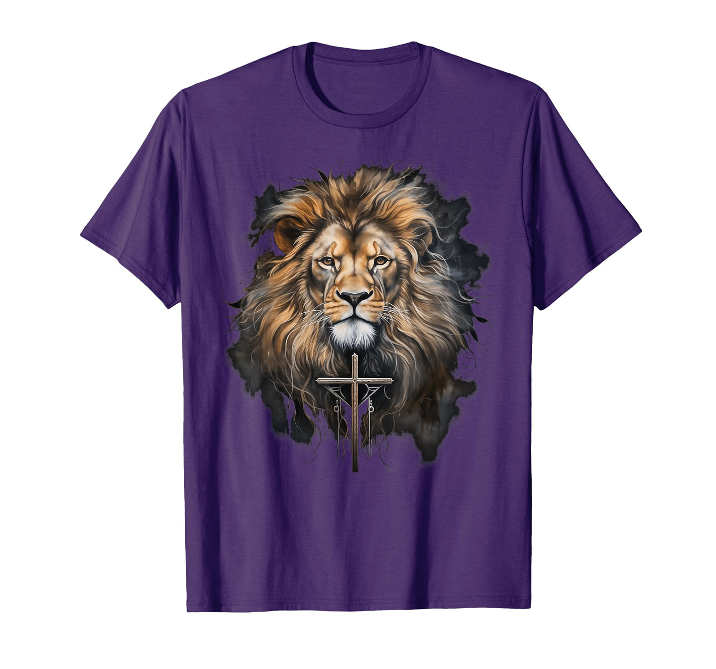 Christian Cross Lion of Judah Religious Faith Jesus Pastor T-Shirt