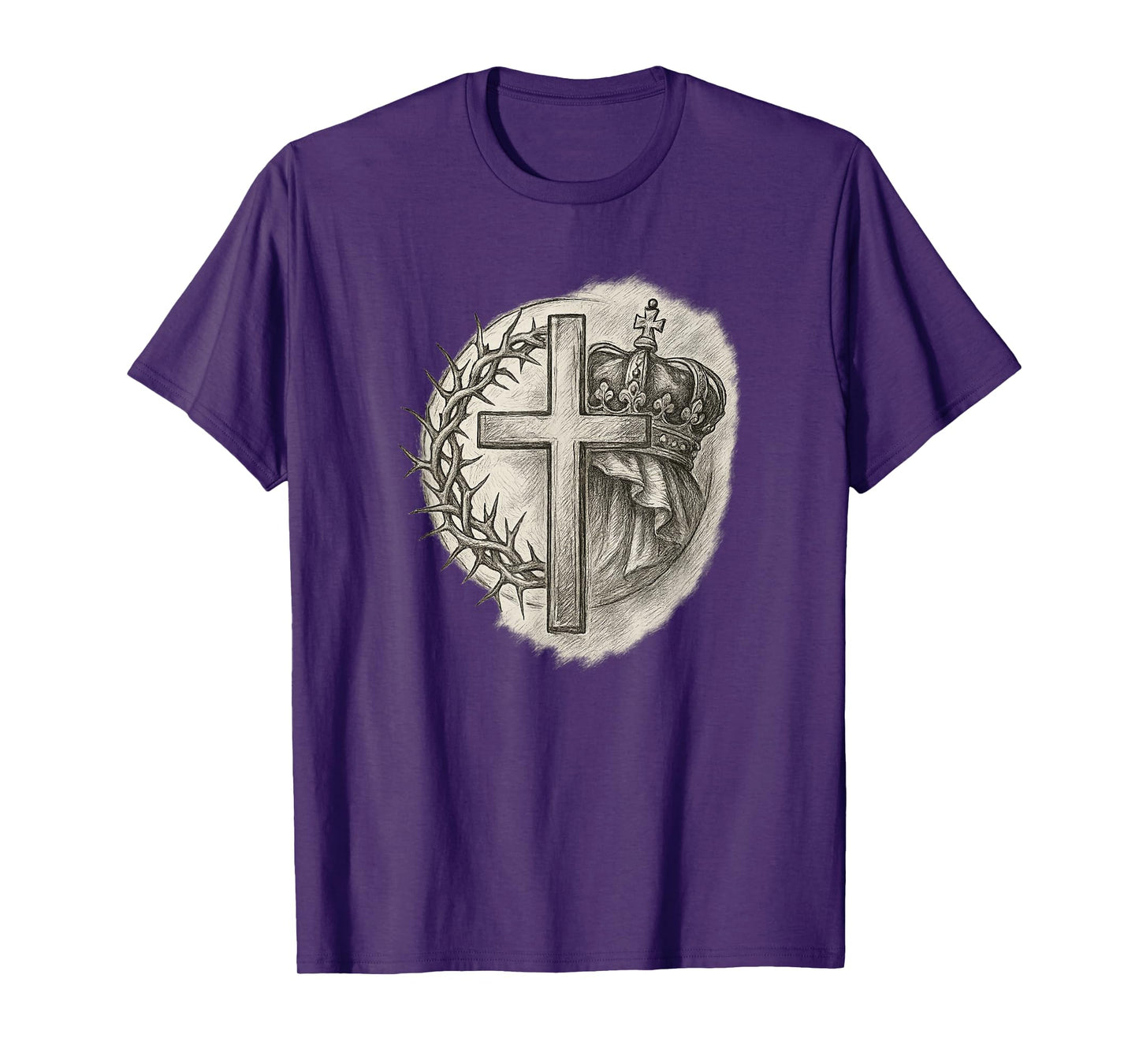 Cross with Crown of Thorns and Royal Christian Art T-Shirt
