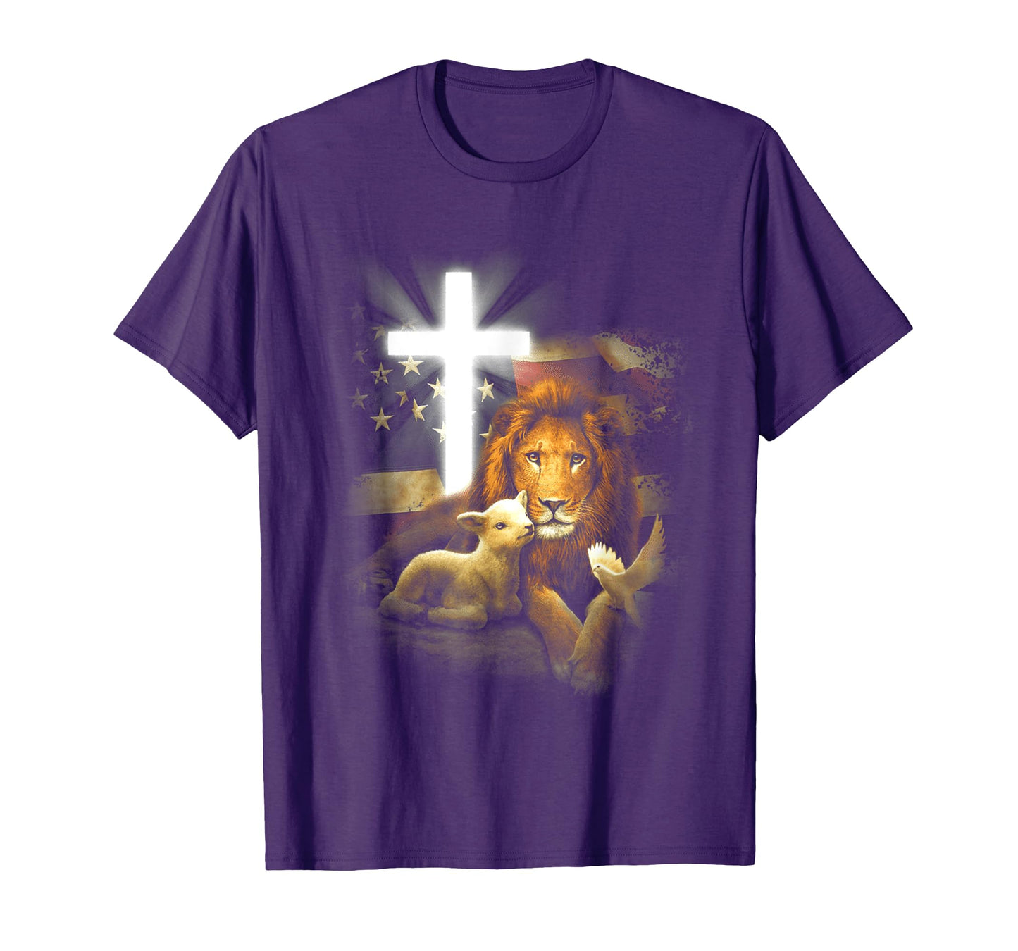Lion And Lamb Cross Jesus Christ T-Shirt