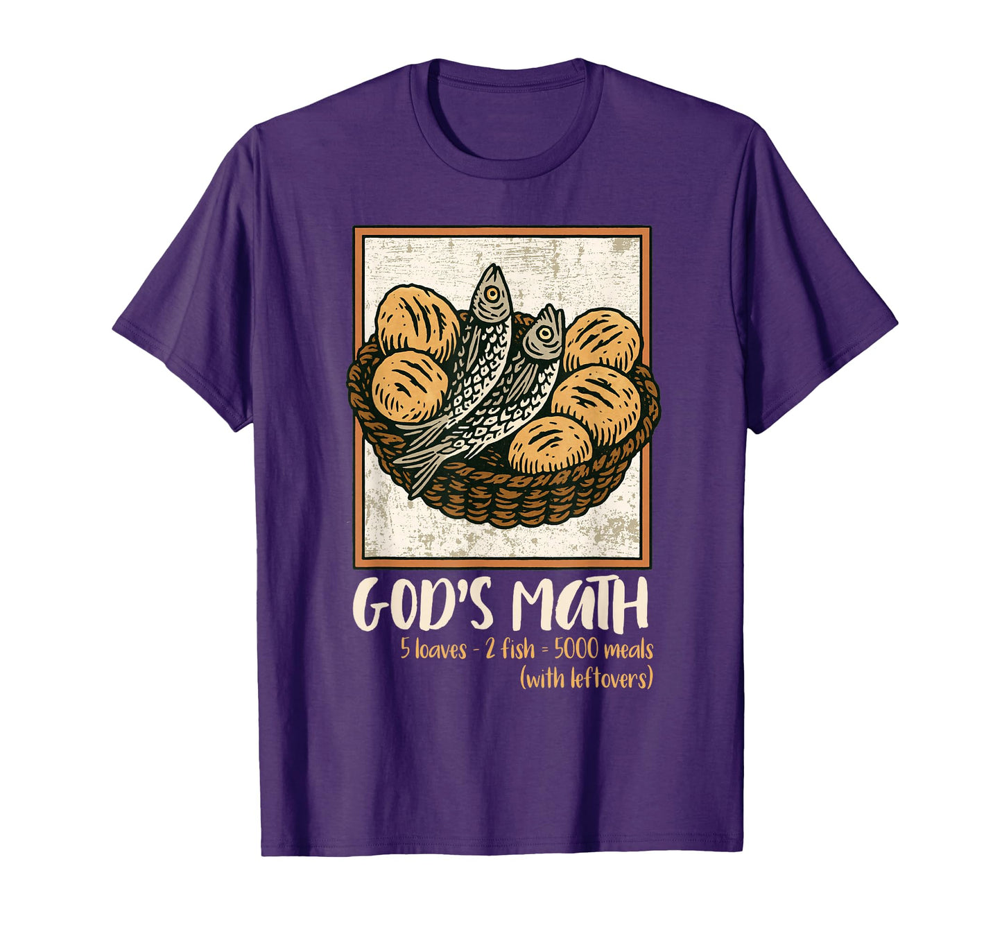 Bible Verse Christian Jesus Fishes & Loaves God's Math T-Shirt