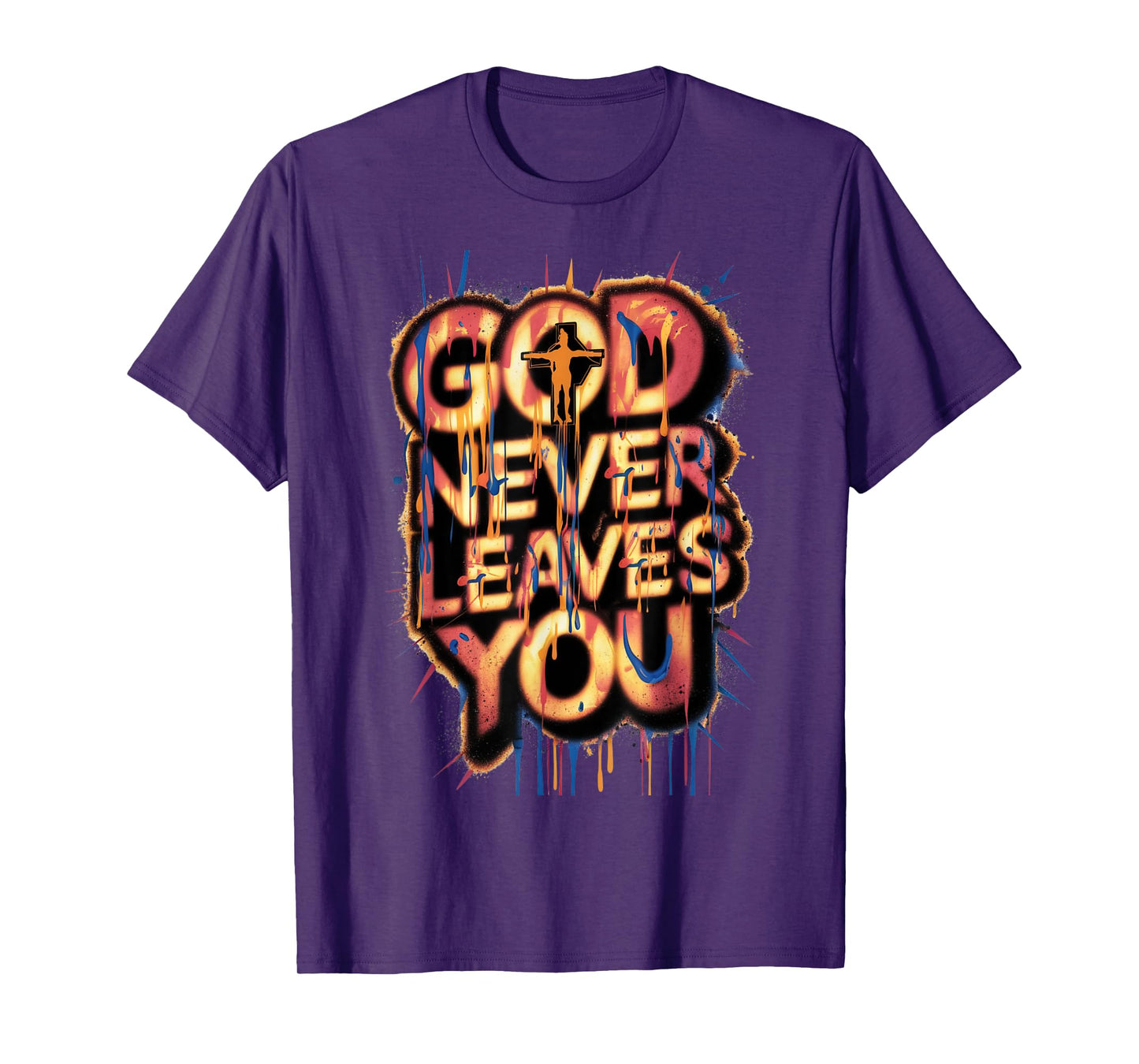 God Never Leaves You God is Good Inspirational Christian T-Shirt