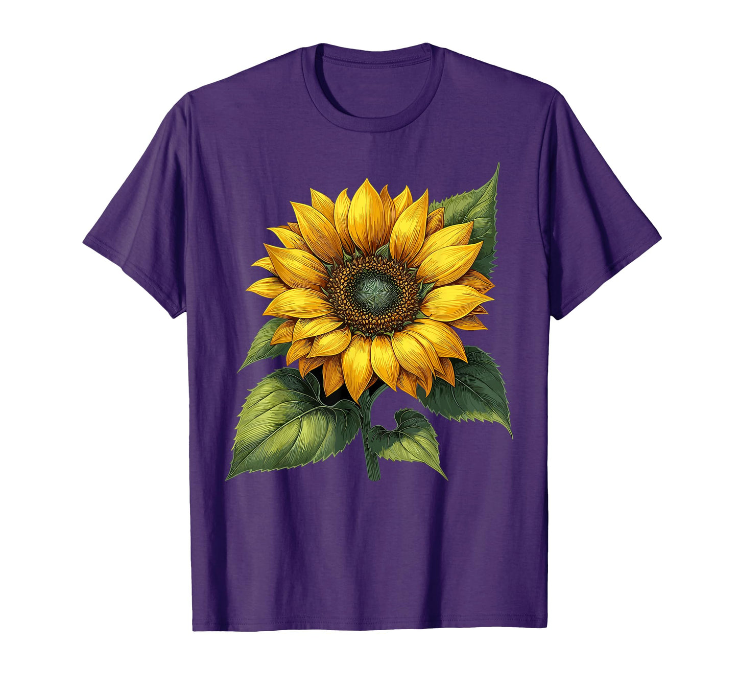 Yellow Sunflower Watercolor Floral Positivity T-Shirt