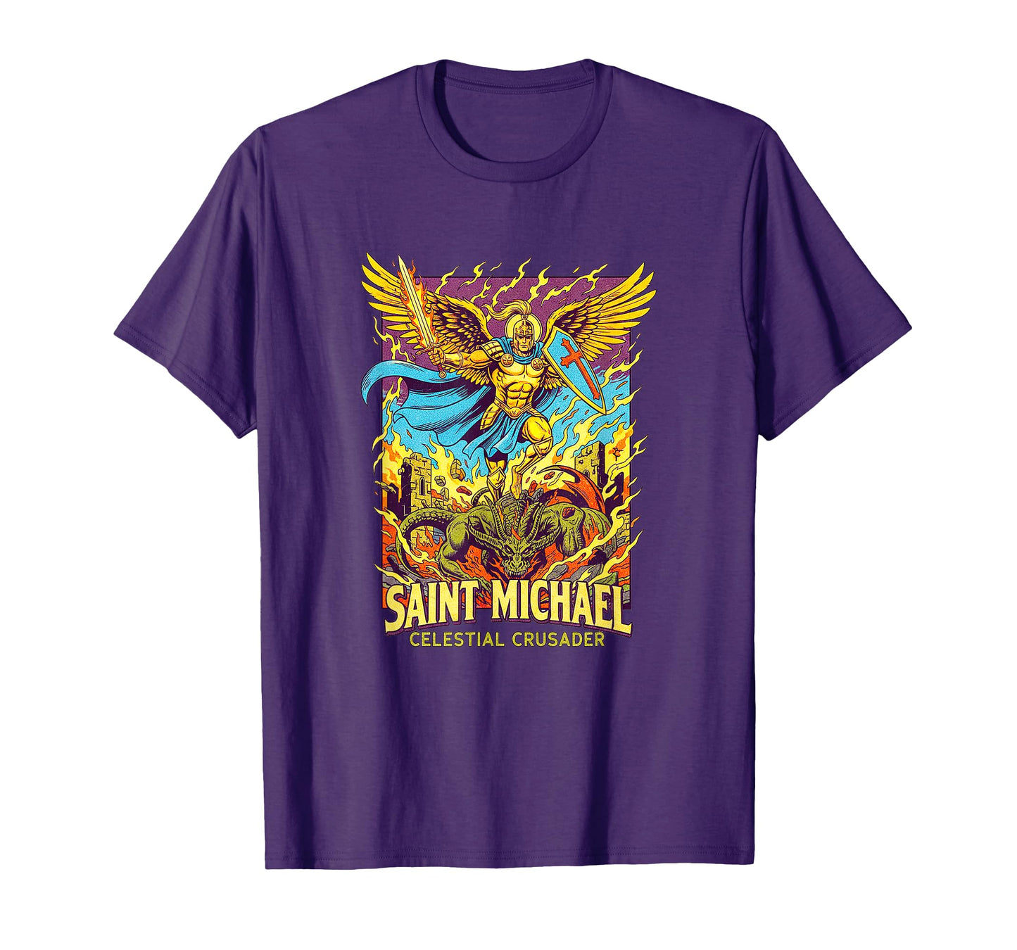 Saint Michael Angelic Warrior Emblem T-Shirt