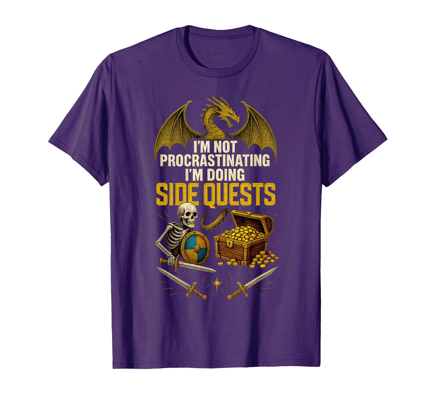 RPG Gamer Not Procrastinating I'm Doing Side Quests Dragon T-Shirt