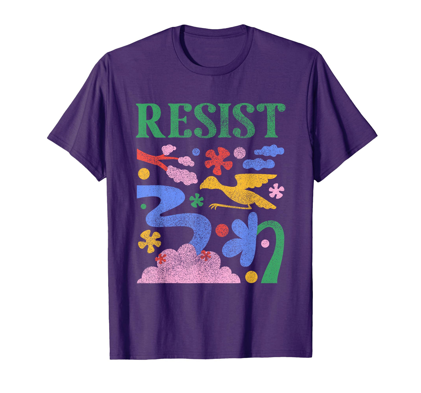 Resist Colorful Protest Resistance Flower Design T-Shirt