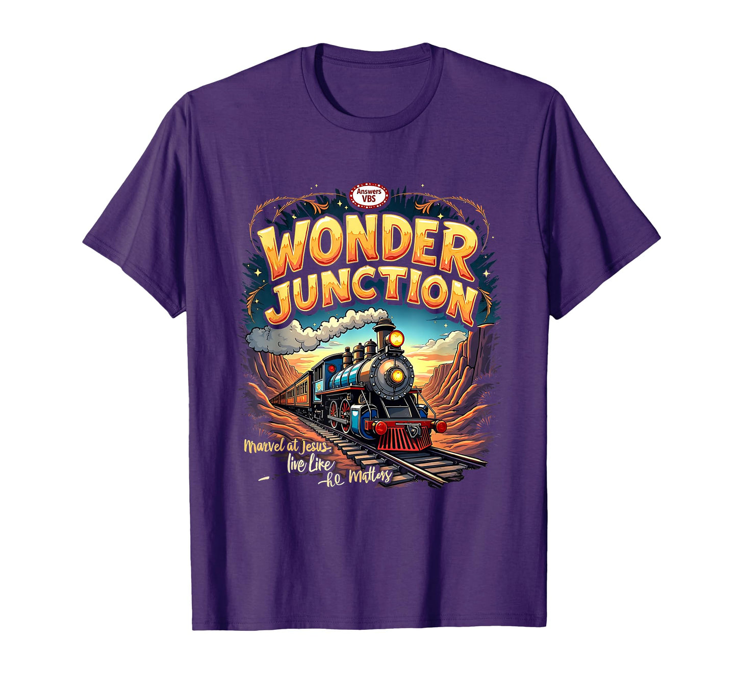 Vintage Wonder Junction VBS Train Theme Christian Graphic T-Shirt