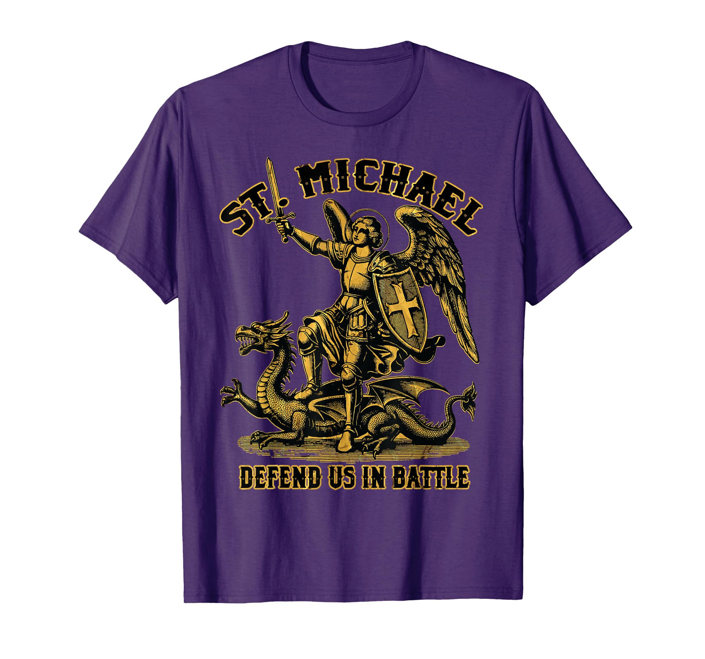 Saint Michael Prayer Defend Battle Catholic Christian Faith T-Shirt