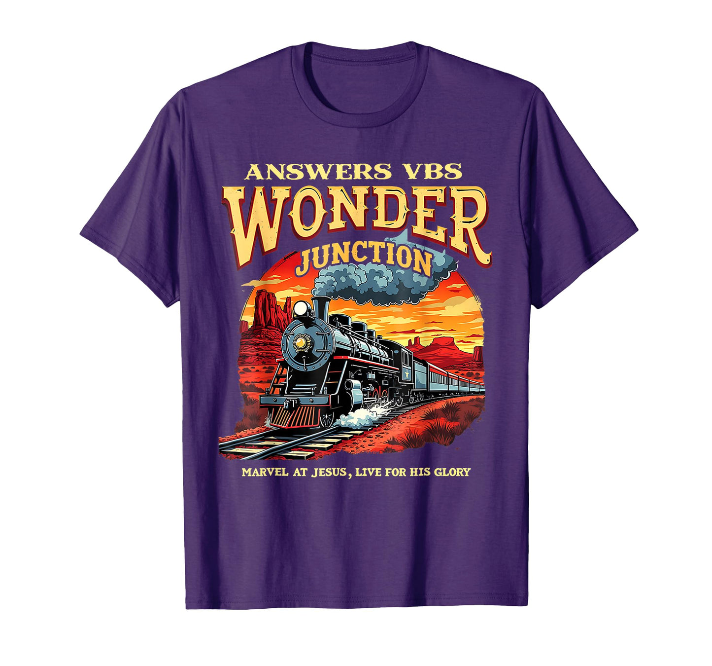 Answers VBS Wonder Junction Christian Train Theme Graphic T-Shirt
