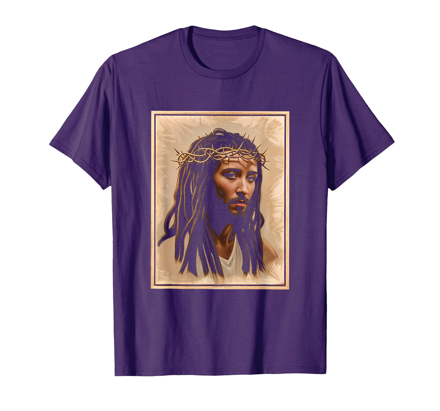 Black Jesus Crown Portrait Faith Christian Religion T-Shirt