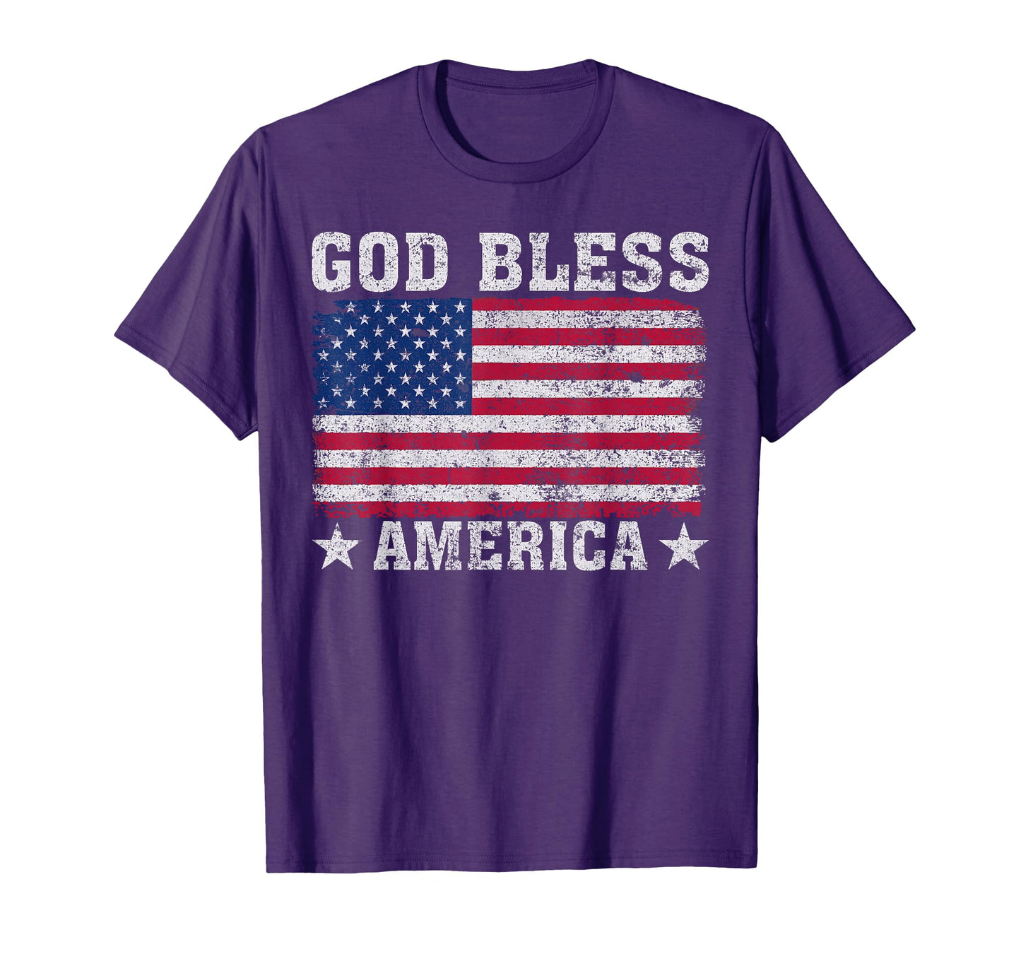 God Bless America US Flag - Patriotic American T-Shirt for Women Men