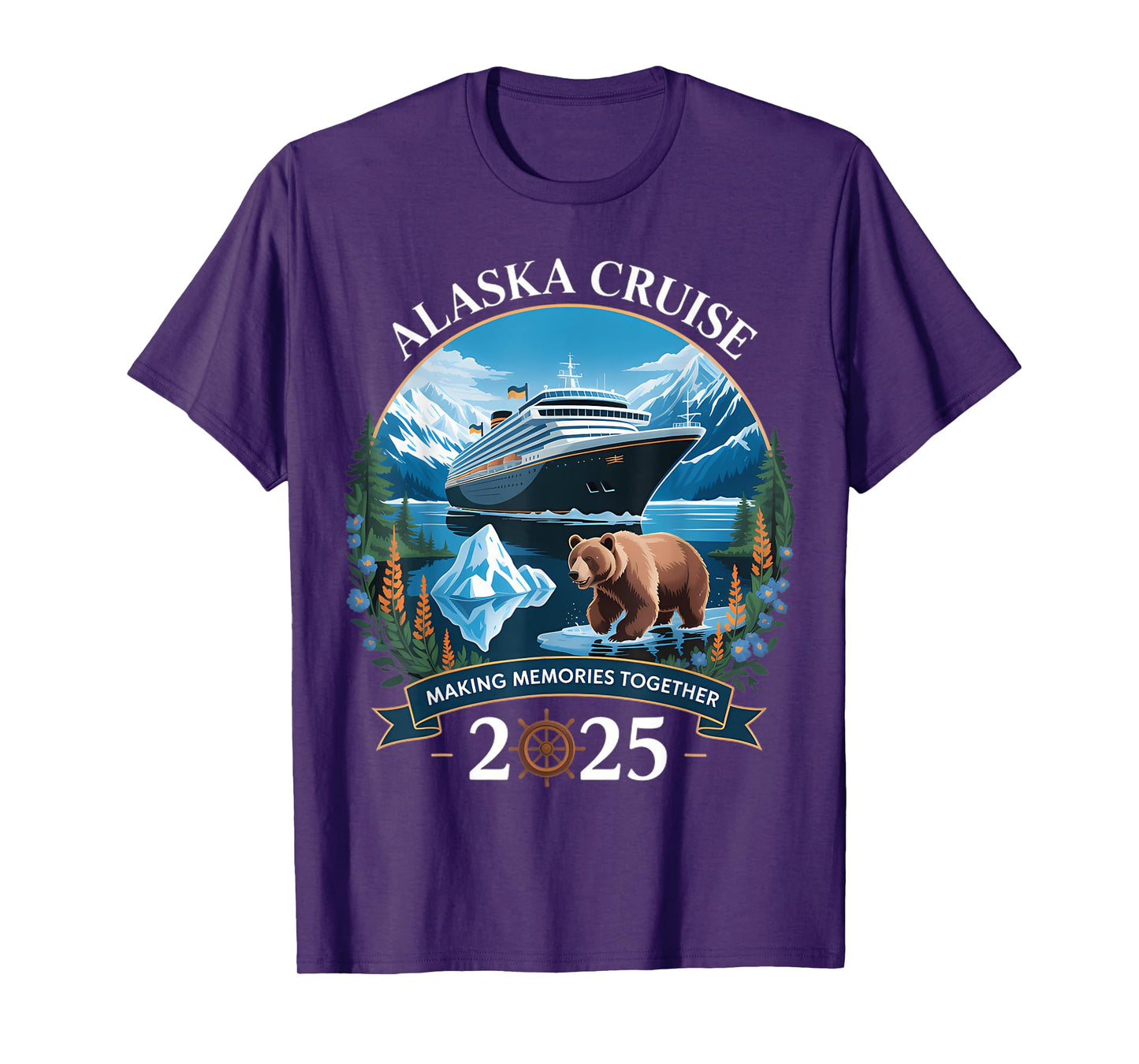 Cruisin Alaska 2025 Family Alaska Cruise Funny Vacation T-Shirt
