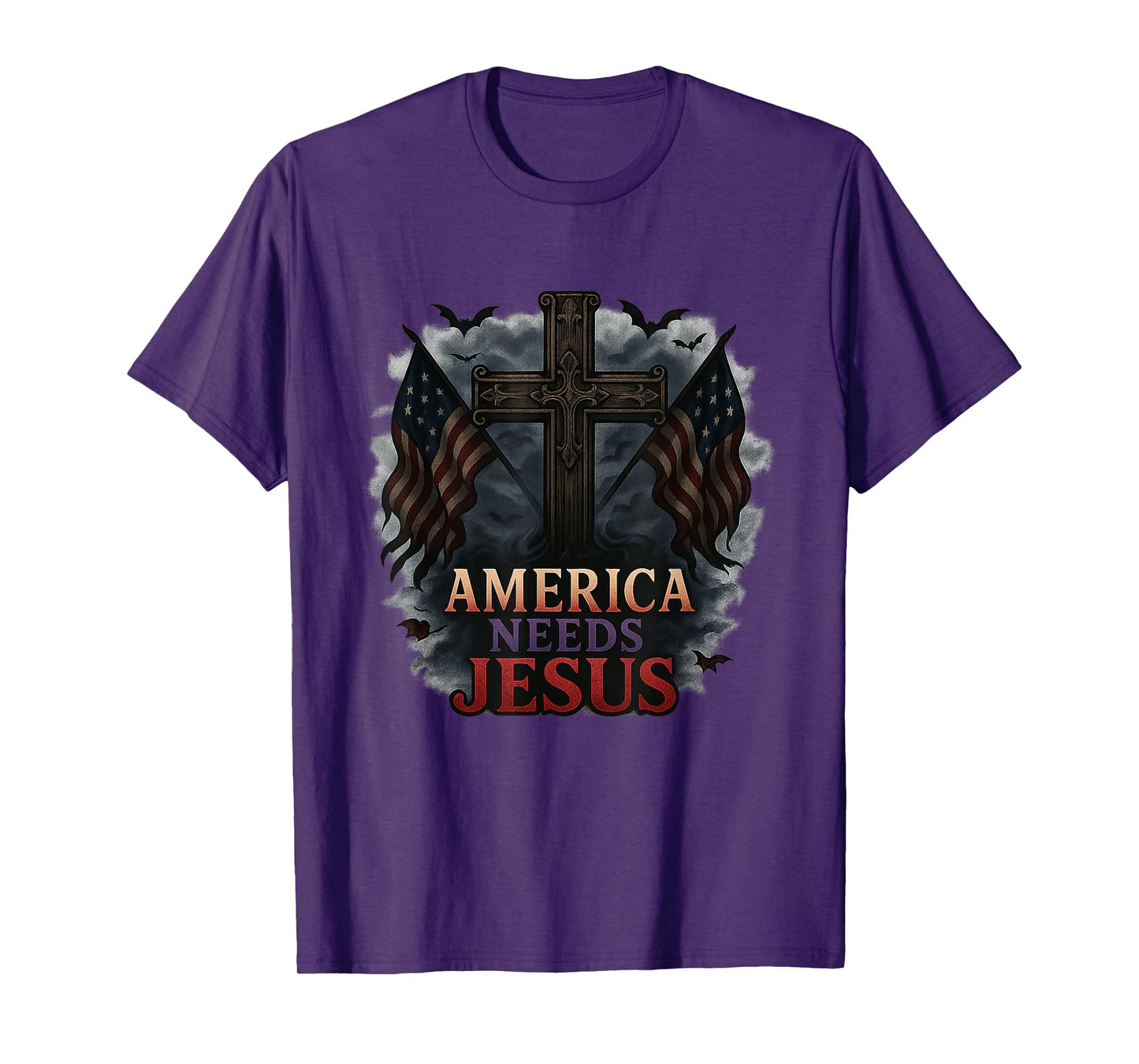 America Needs Jesus Patriotic Christians Funny Halloween T-Shirt
