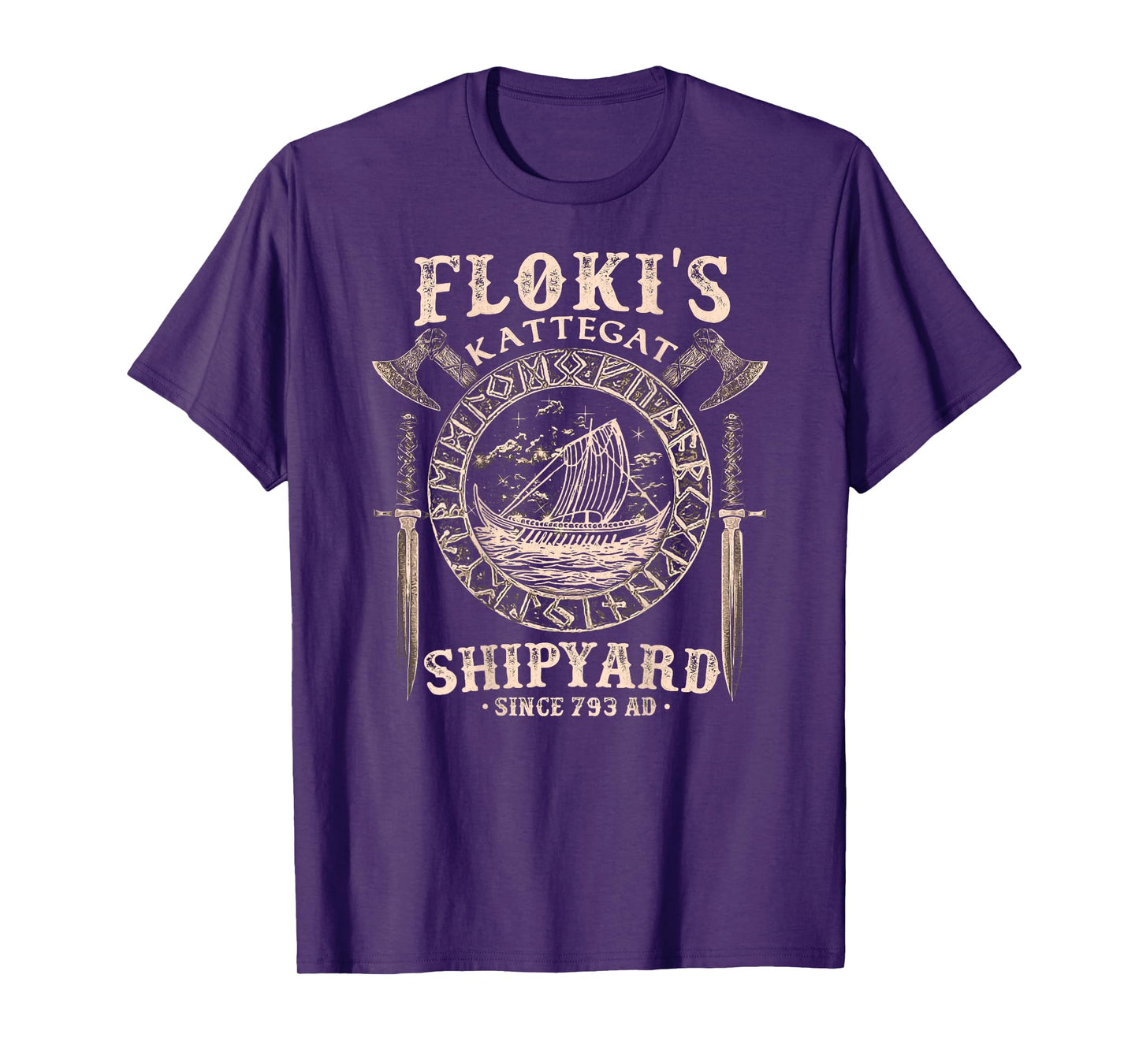 Flokis Shipyard Kattegat Viking Ship and Sword Vikings Rise T-Shirt