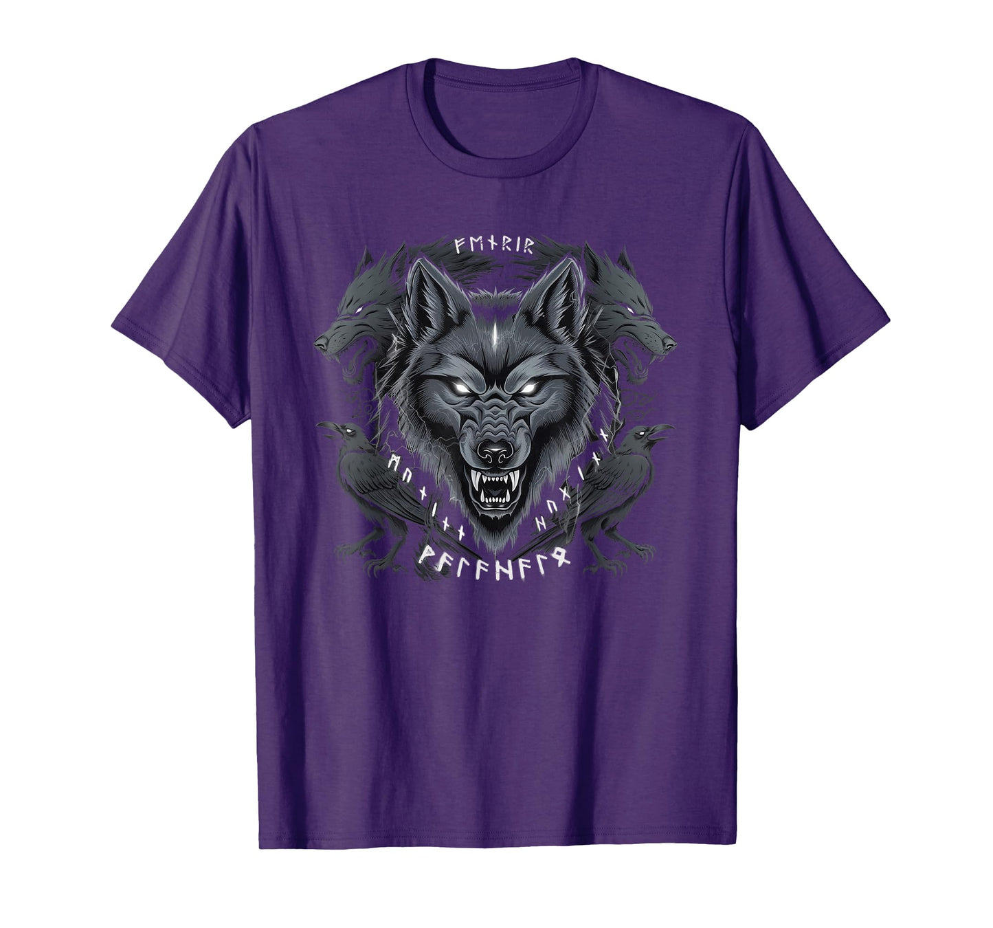 Fenrir Wolf Odins Fenrir Wolf Hugin Munin Ravens Walhalla T-Shirt