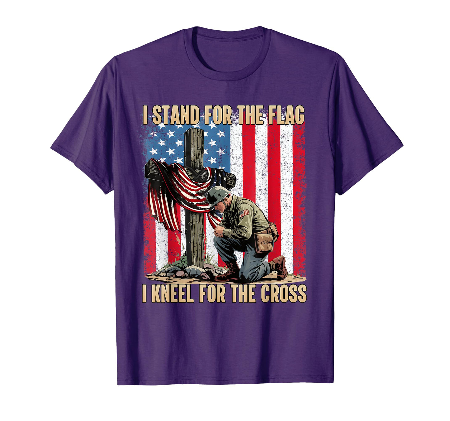 Memorial Day I Stand For The Flag I Kneel For The Cross T-Shirt