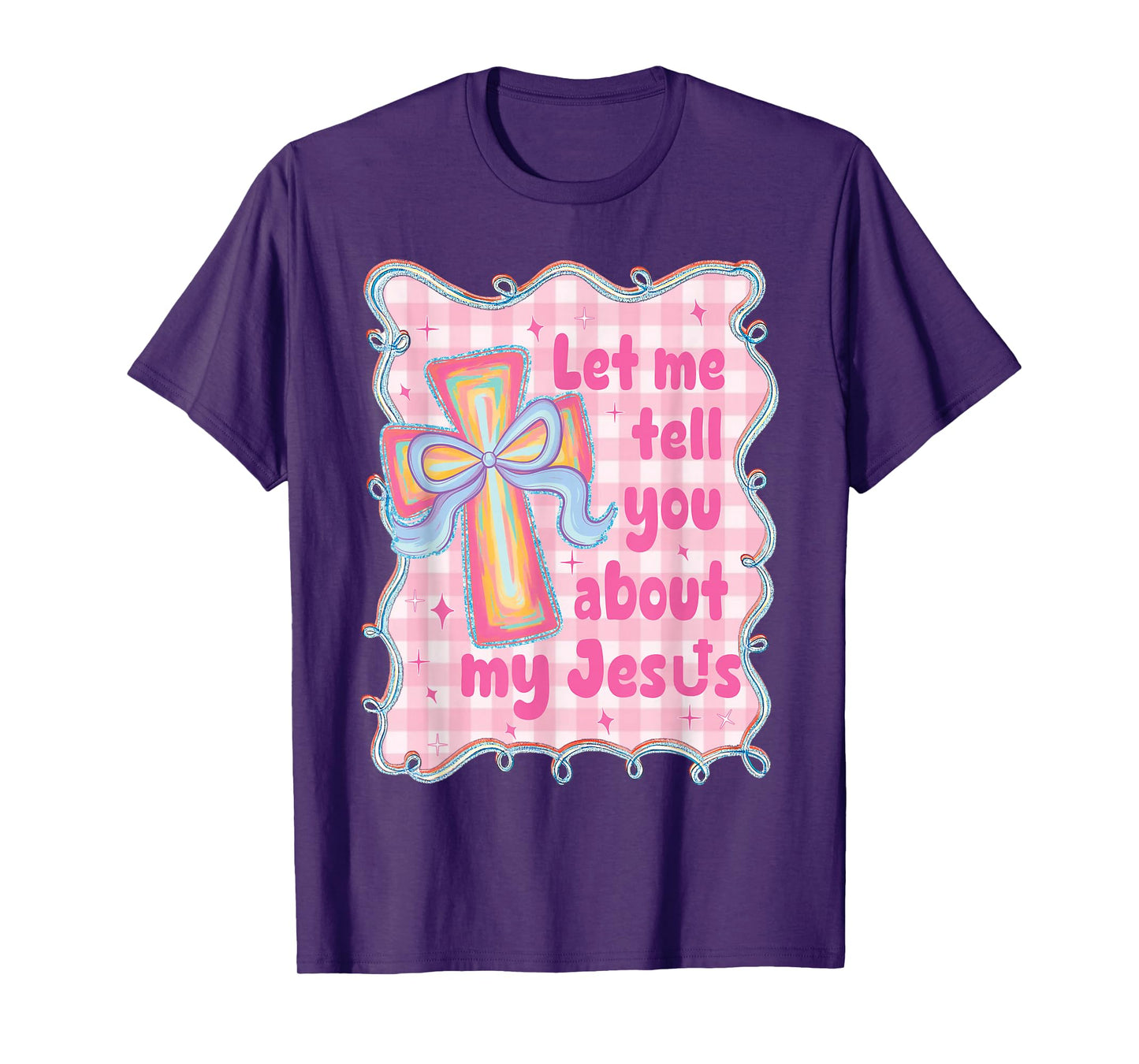 Christian Coquette Christian Cross Bible Verse Religious Bow T-Shirt