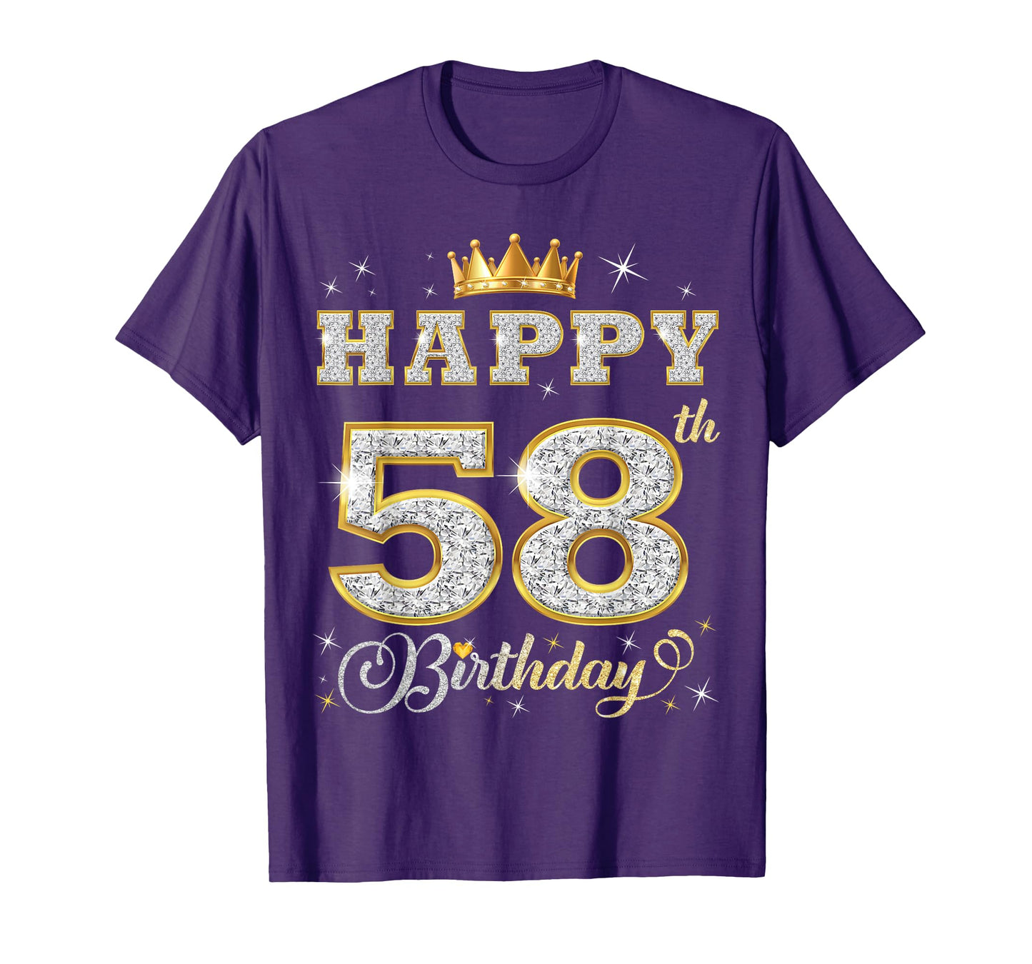 Happy 58th Birthday 58 Years Old Women Men Birthday Party T-Shirt
