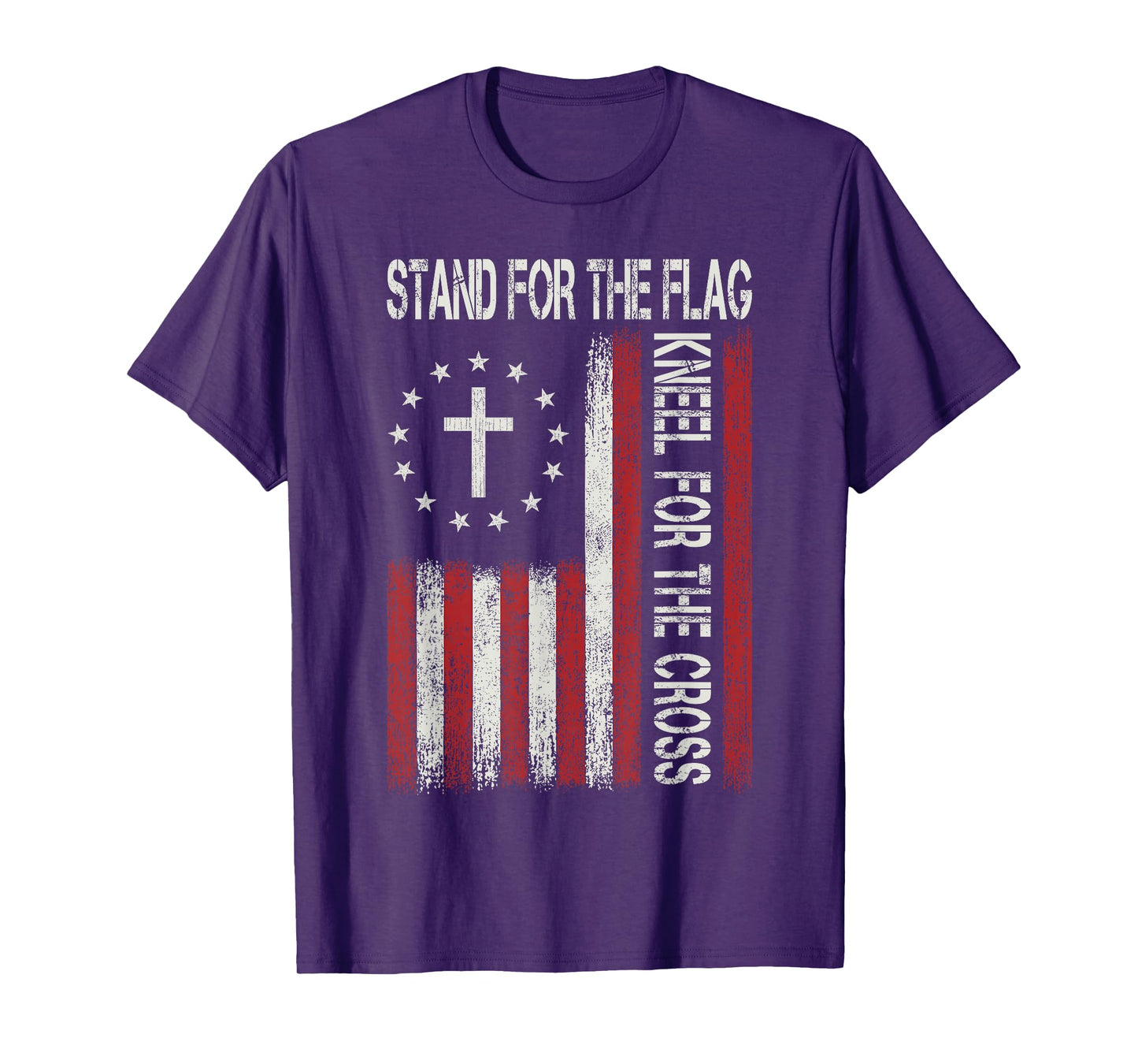 Stand For The Flag Kneel For The Cross Jesus Christian Faith T-Shirt